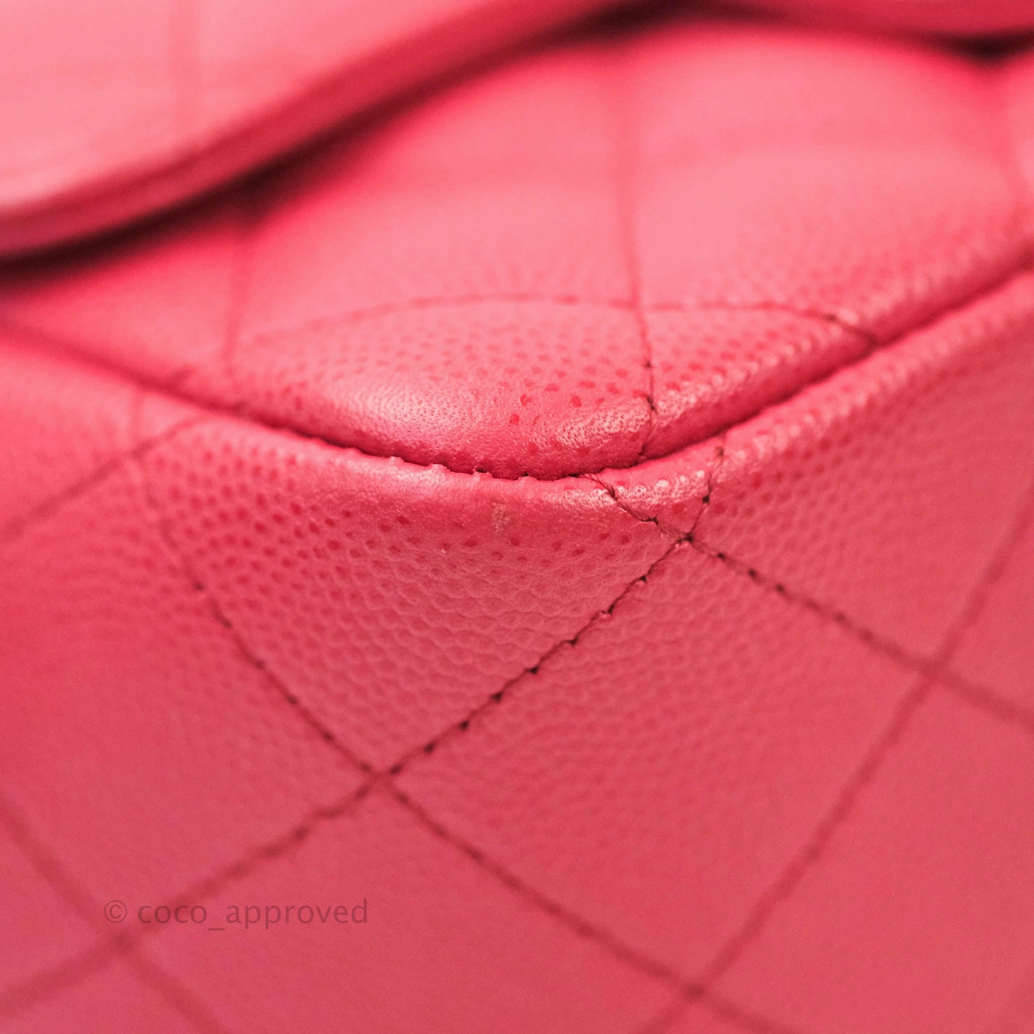 Chanel Quilted Mini Square Iridescent Pink Caviar Gold Hardware 17C