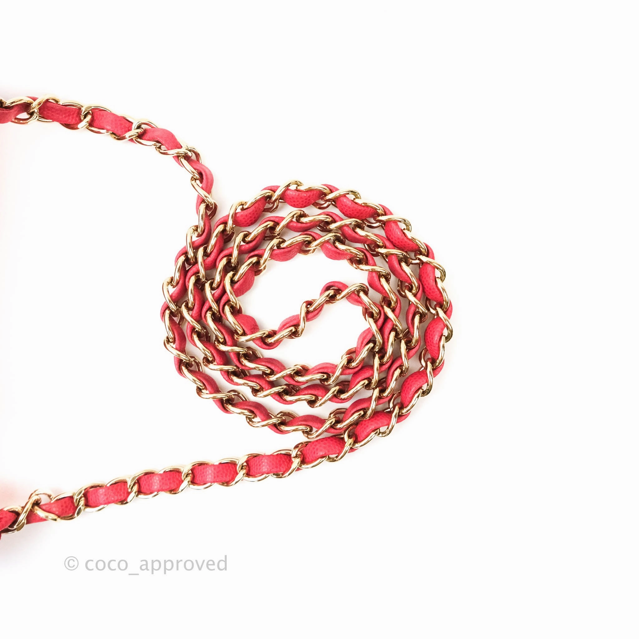 Chanel Quilted Mini Square Iridescent Pink Caviar Gold Hardware 17C