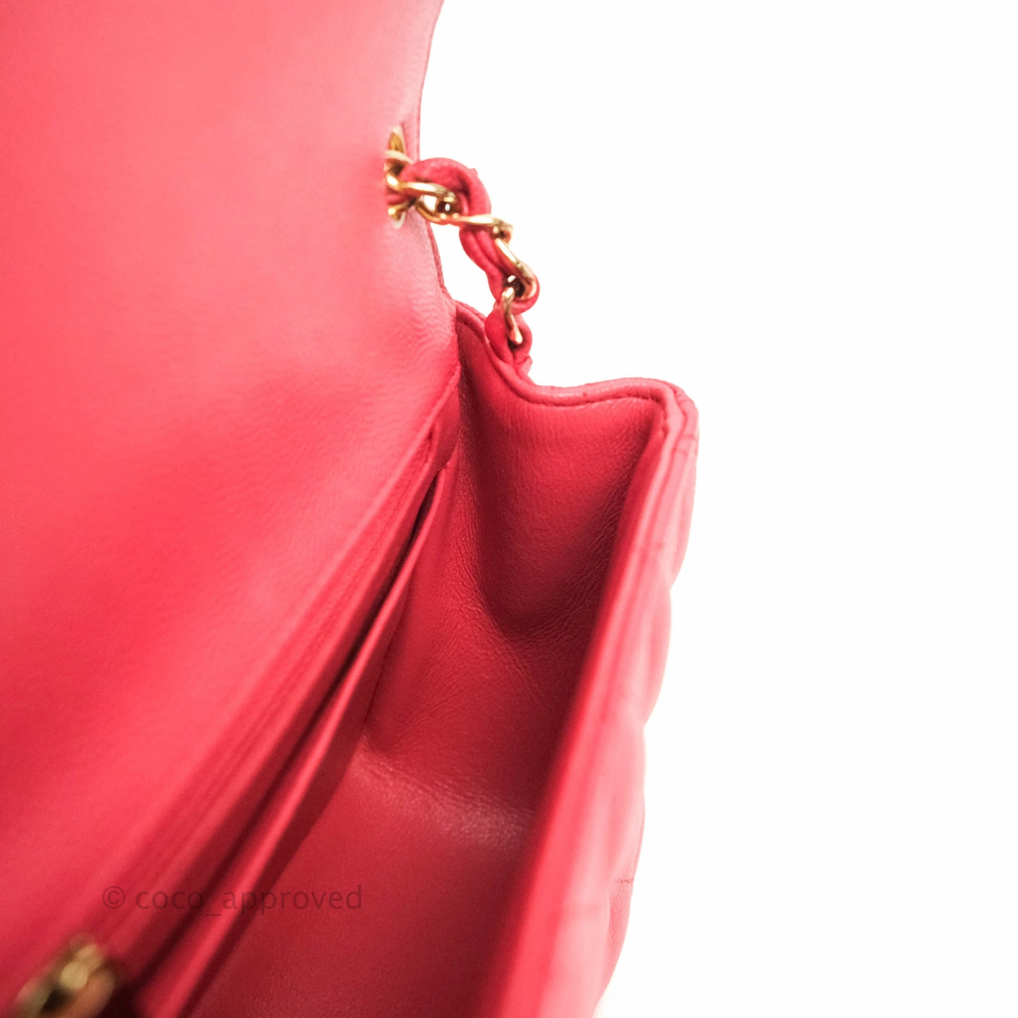 Chanel Quilted Mini Square Iridescent Pink Caviar Gold Hardware 17C