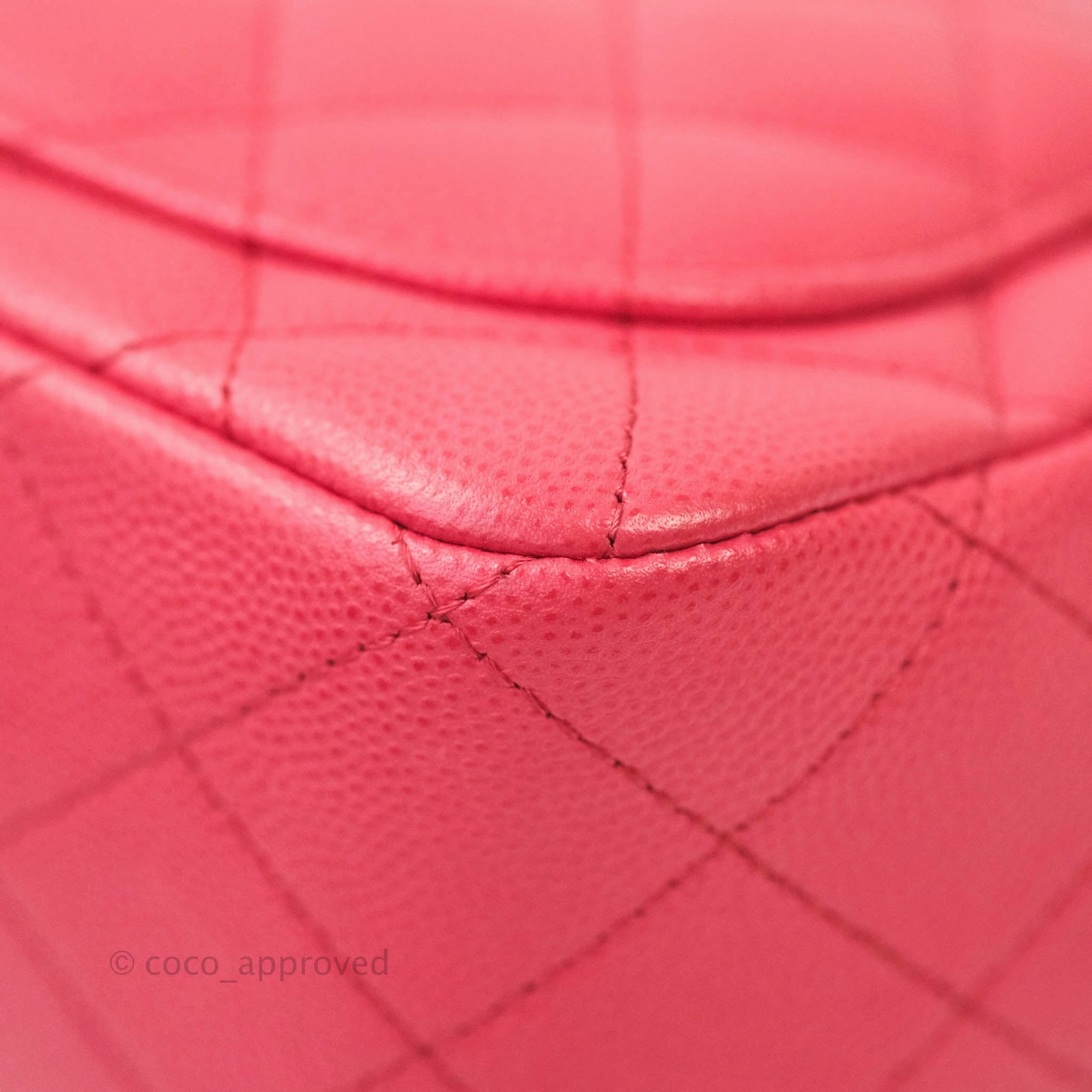 Chanel Quilted Mini Square Iridescent Pink Caviar Gold Hardware 17C