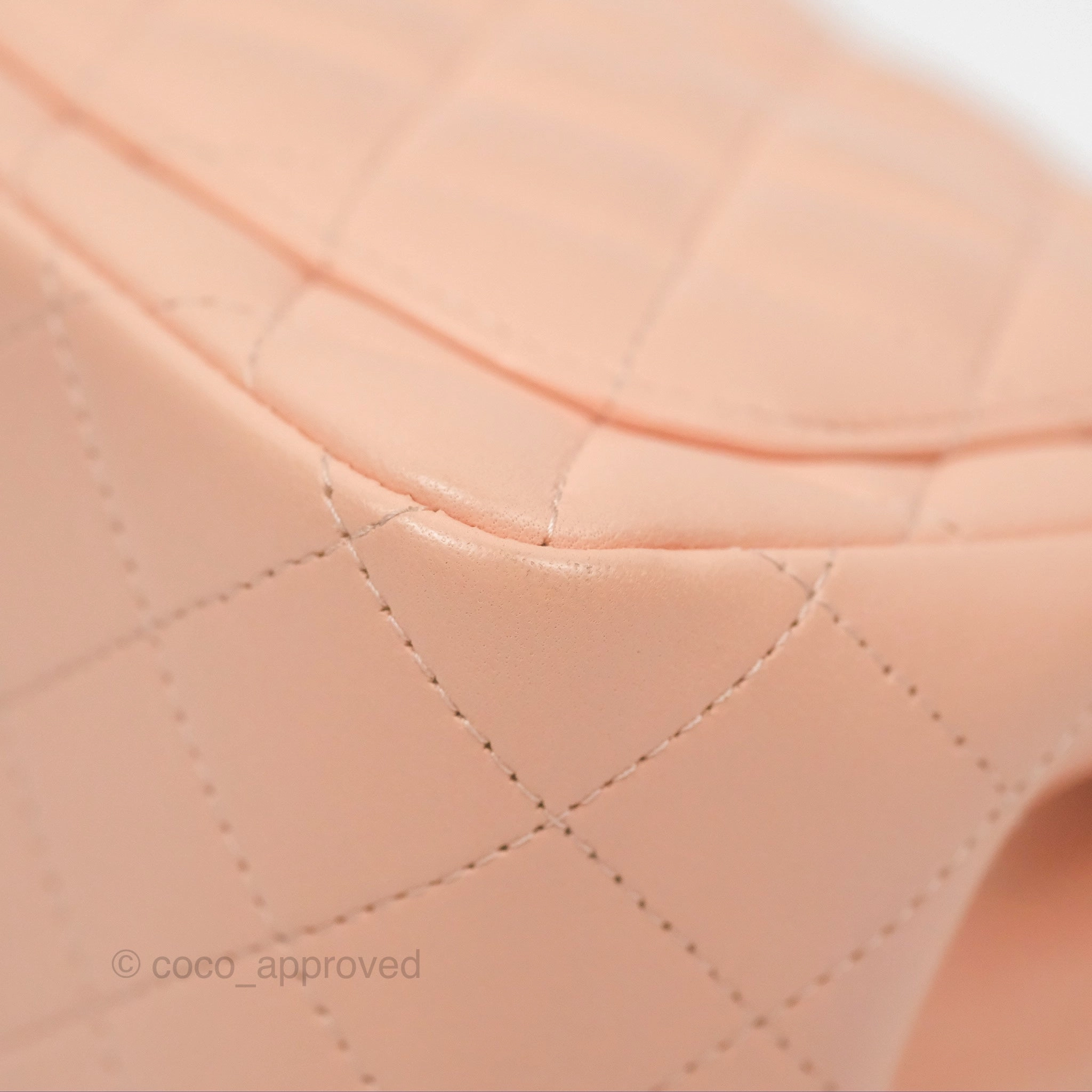 Chanel Quilted Mini Square Lambskin Light Beige Pink Gold Hardware