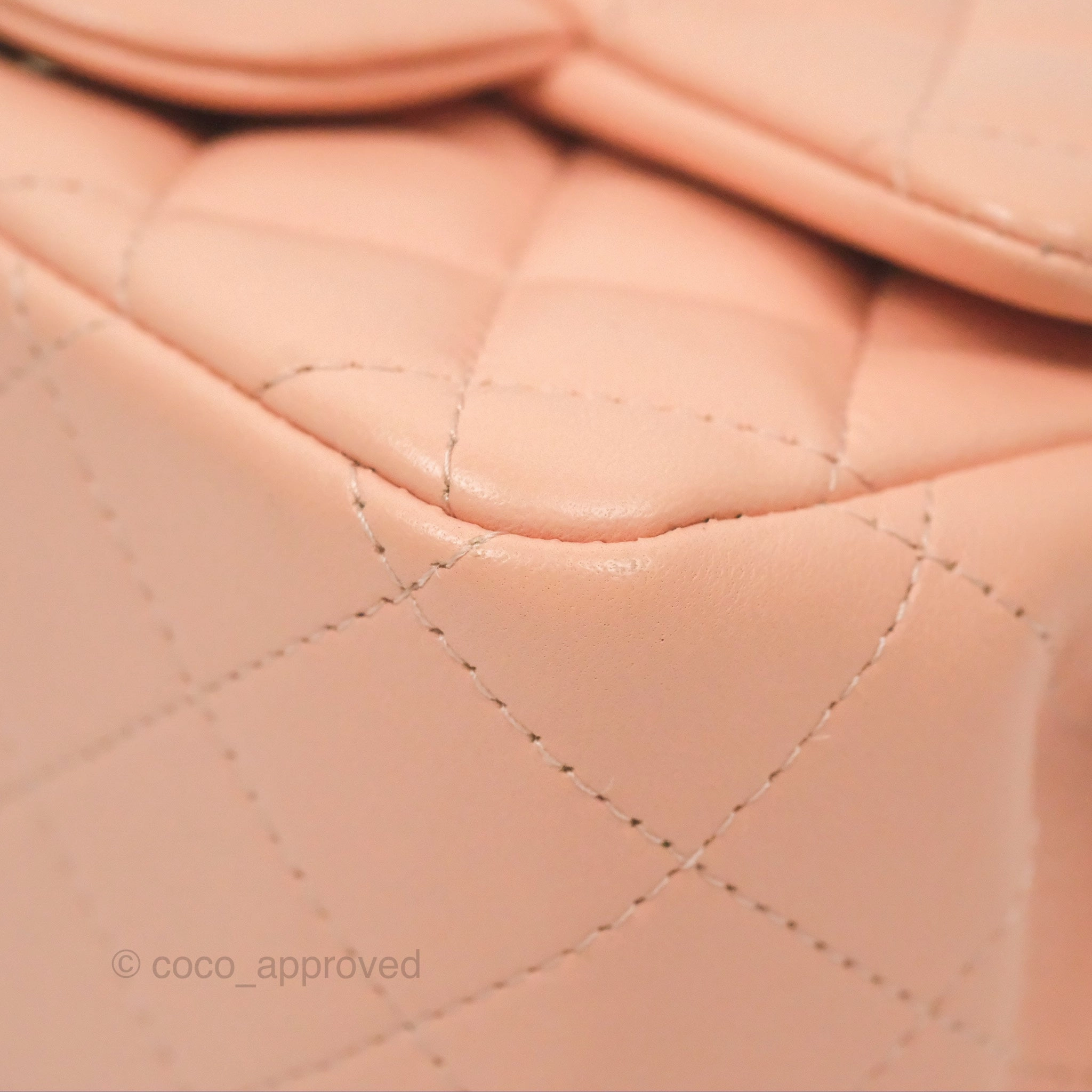 Chanel Quilted Mini Square Lambskin Light Beige Pink Gold Hardware