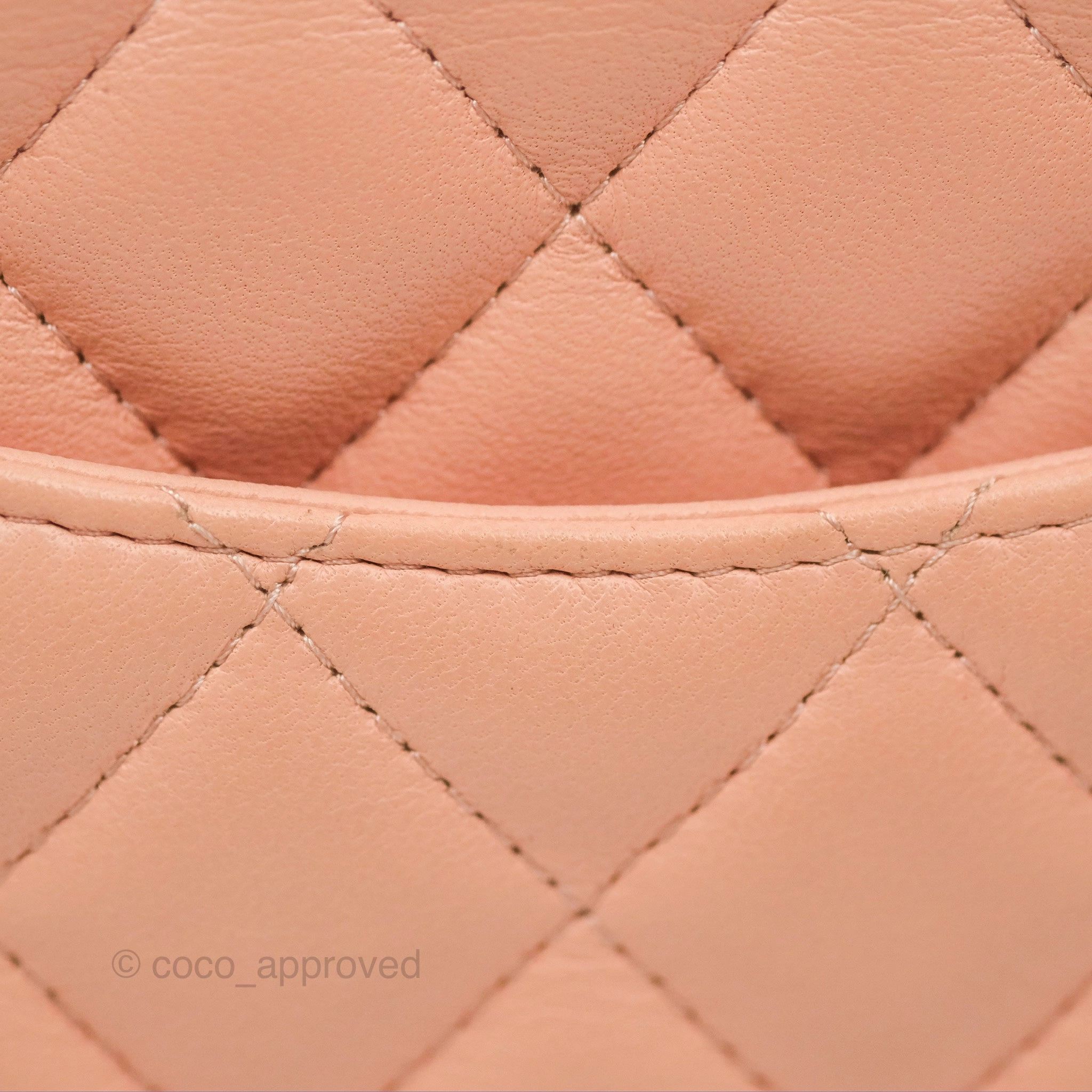 Chanel Quilted Mini Square Lambskin Light Beige Pink Gold Hardware