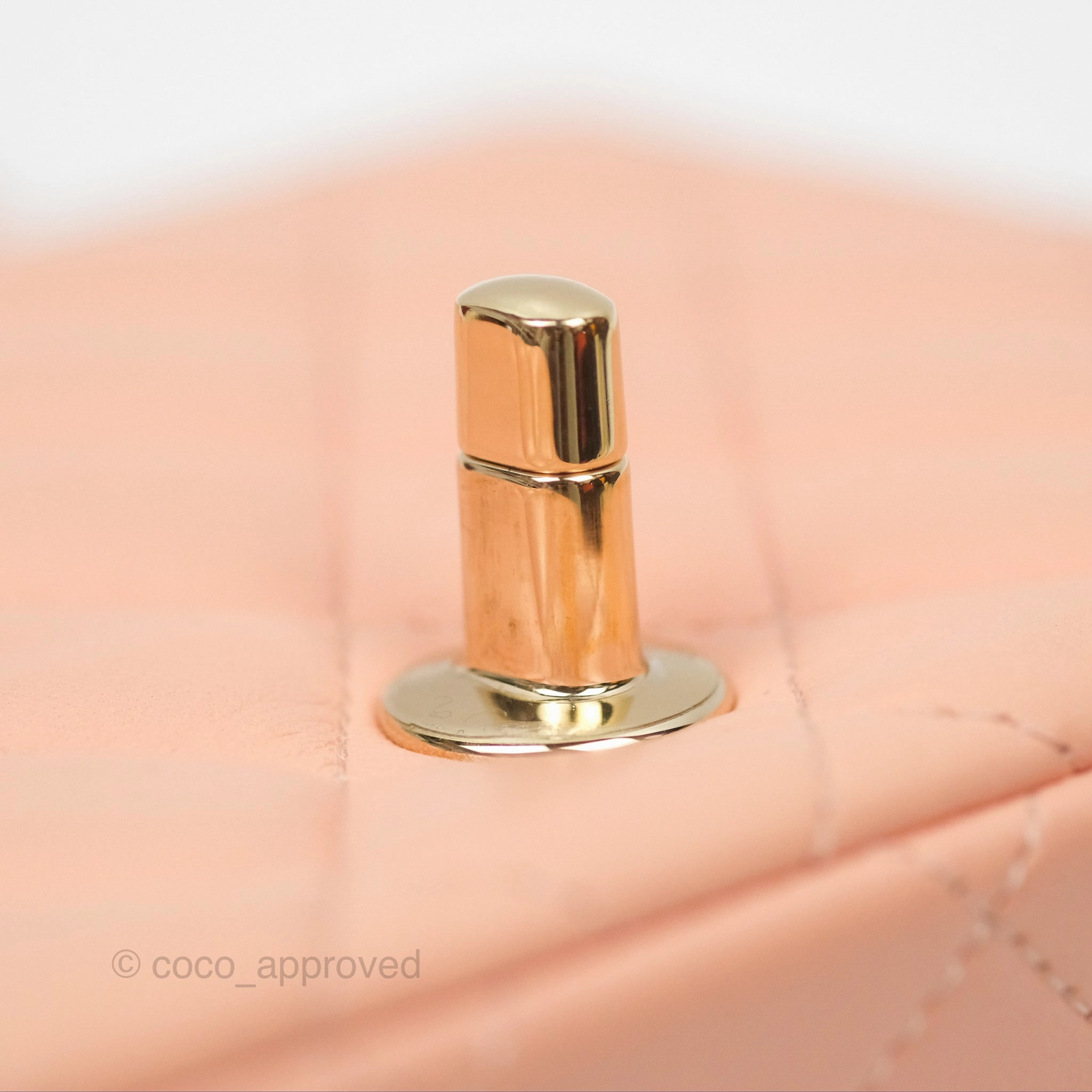 Chanel Quilted Mini Square Lambskin Light Beige Pink Gold Hardware
