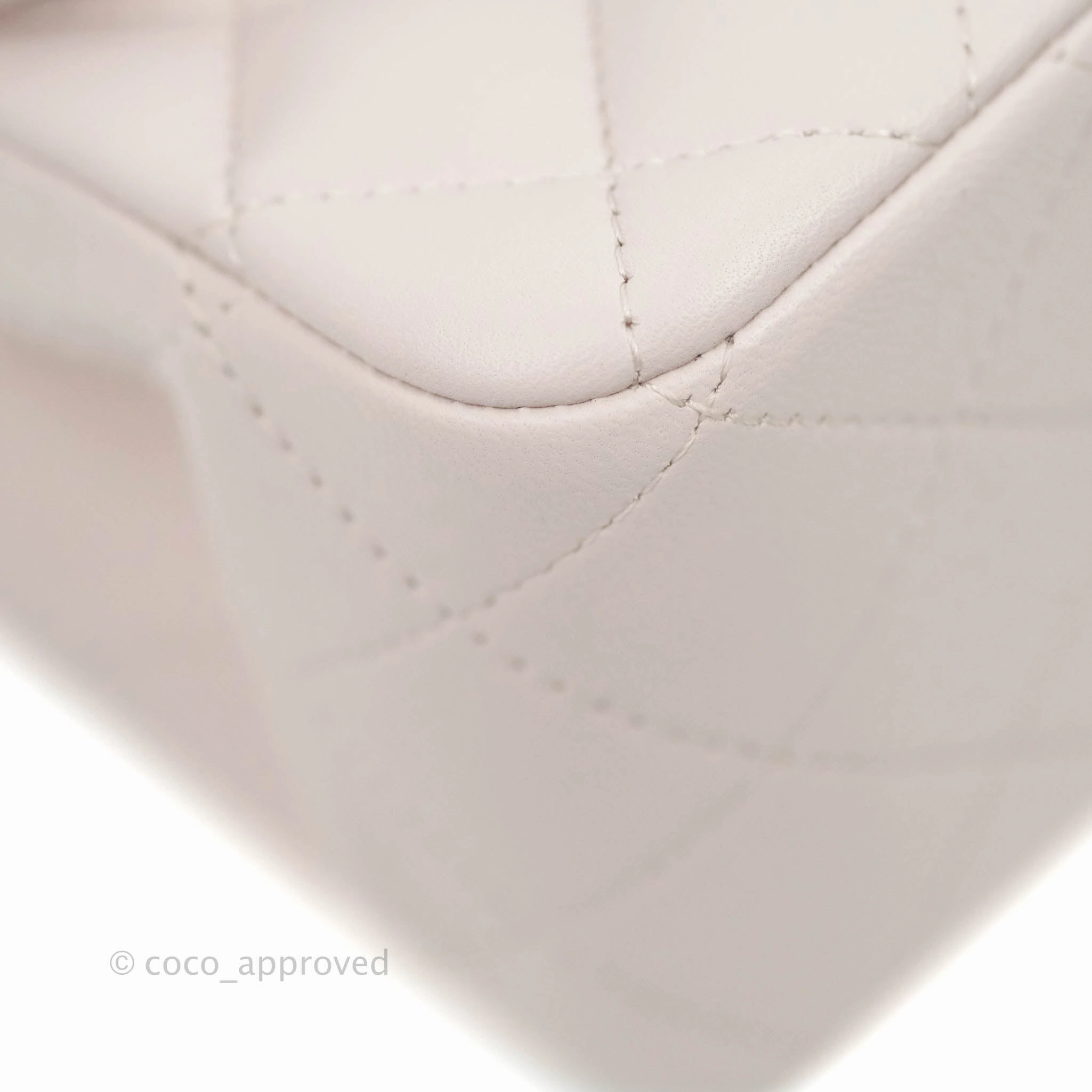 Chanel Quilted Mini Square Light Lilac Pink Lambskin Silver Hardware