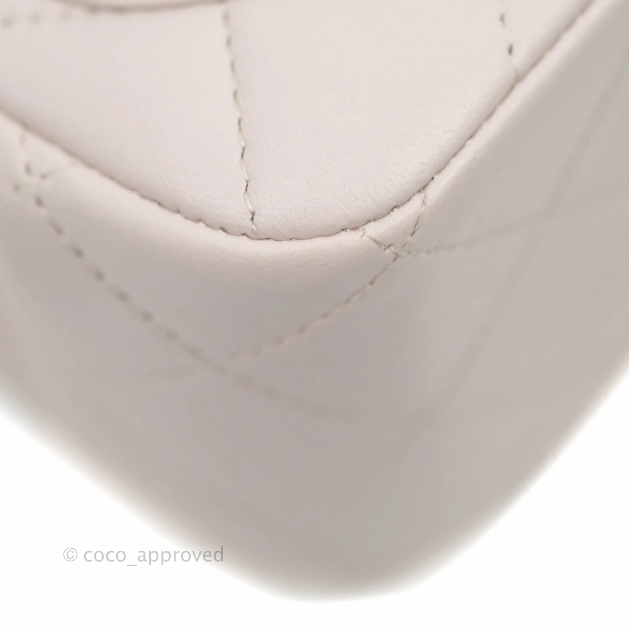 Chanel Quilted Mini Square Light Lilac Pink Lambskin Silver Hardware