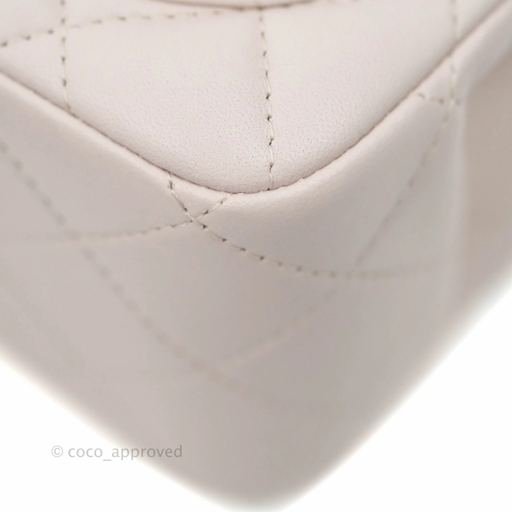 Chanel Quilted Mini Square Light Lilac Pink Lambskin Silver Hardware