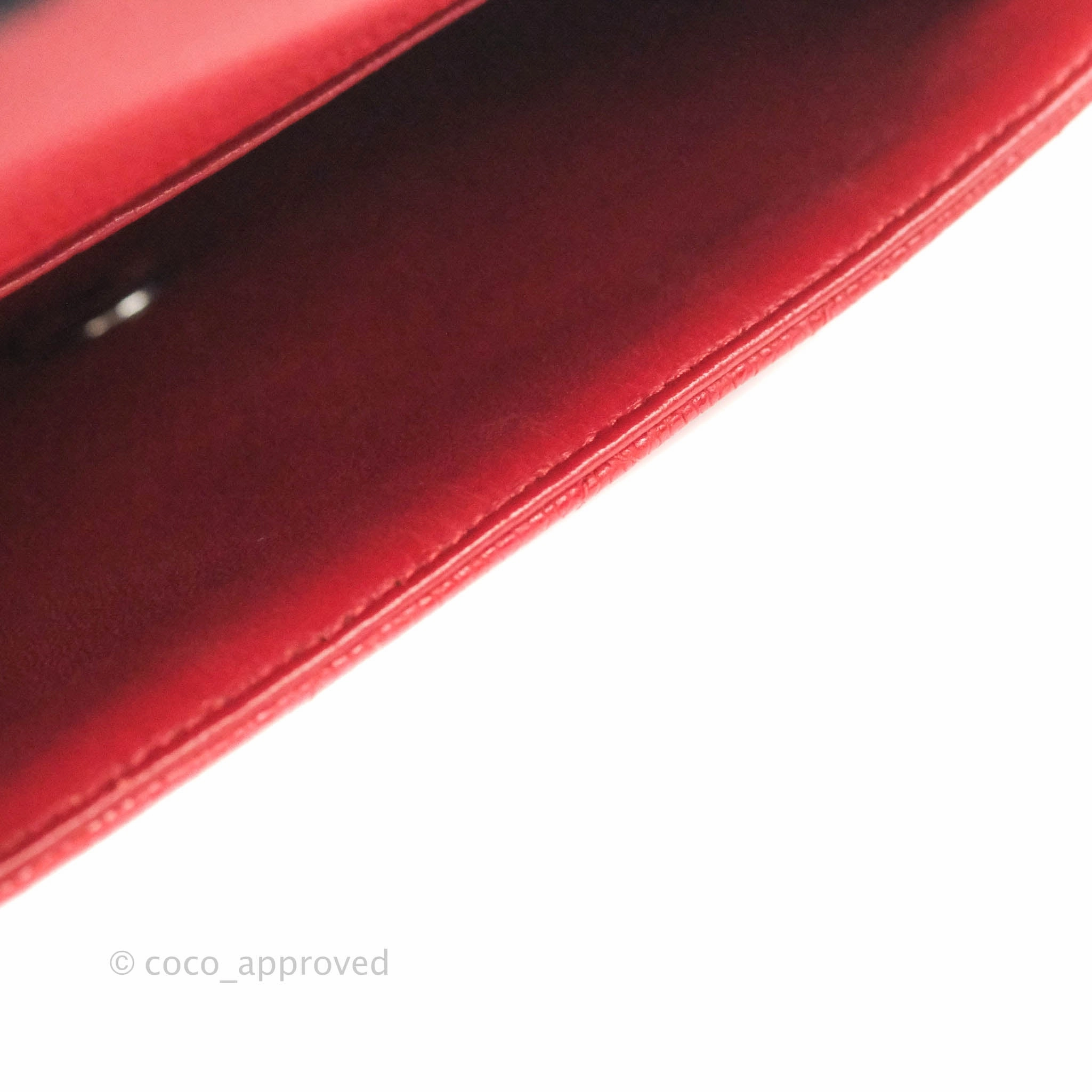 Chanel Quilted Mini Square Red Caviar Silver Hardware