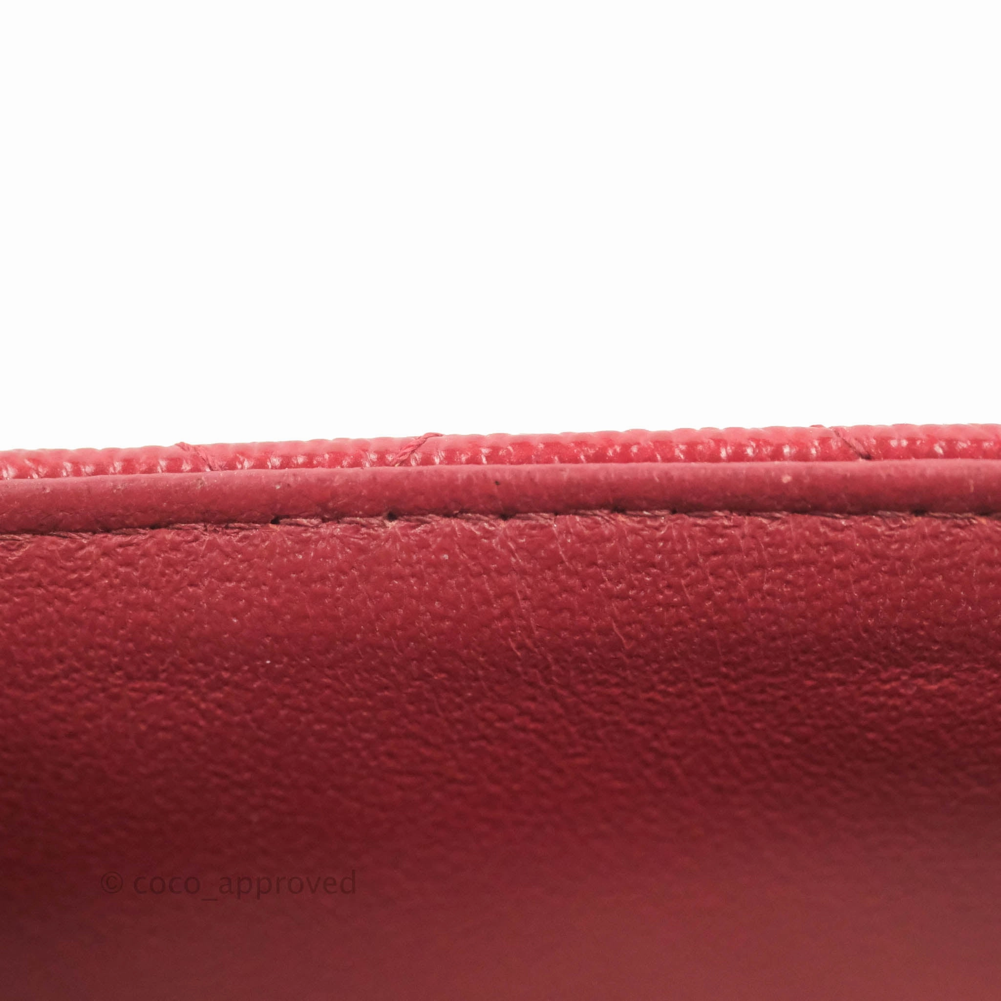 Chanel Quilted Mini Square Red Caviar Silver Hardware 17B