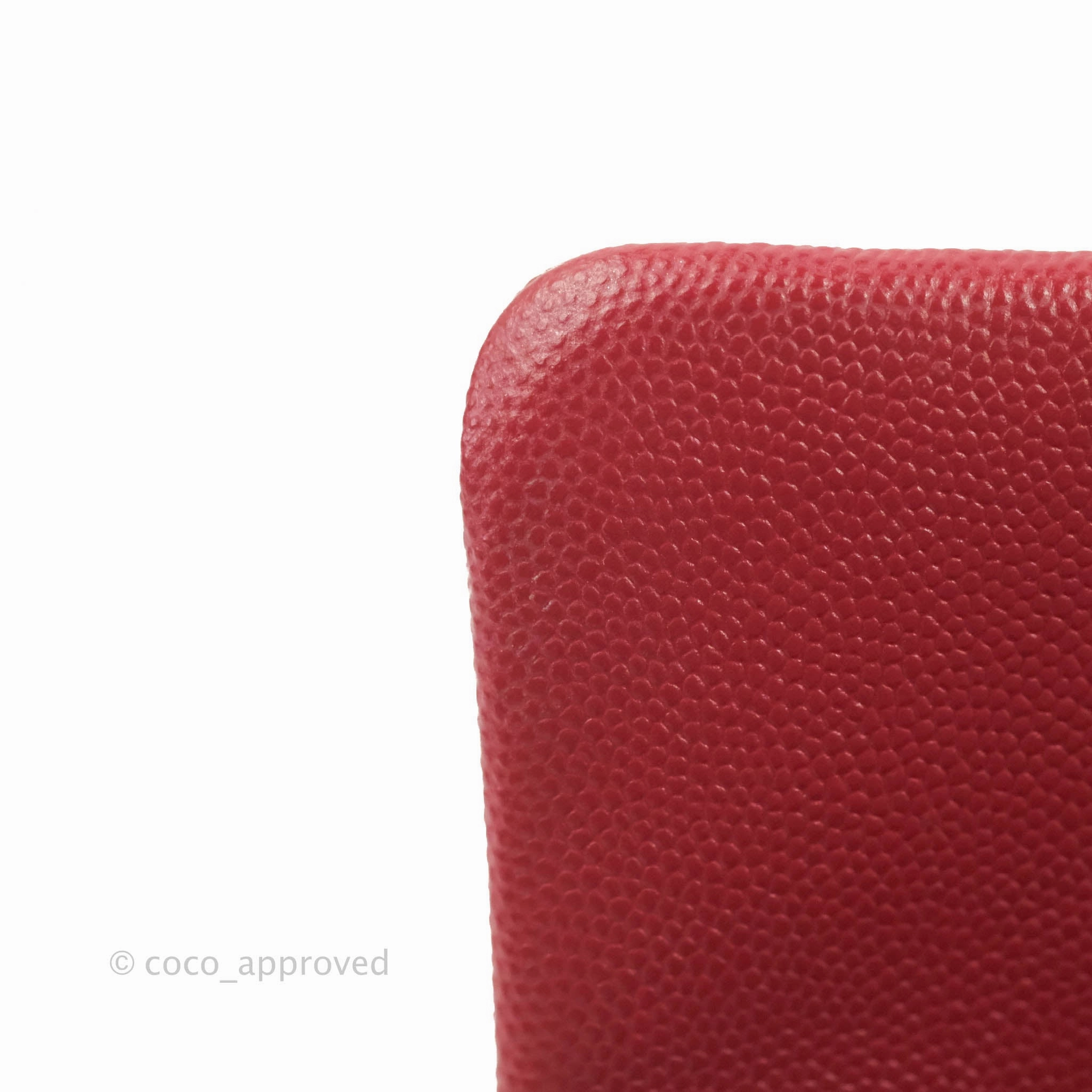 Chanel Quilted Mini Square Red Caviar Silver Hardware 17B