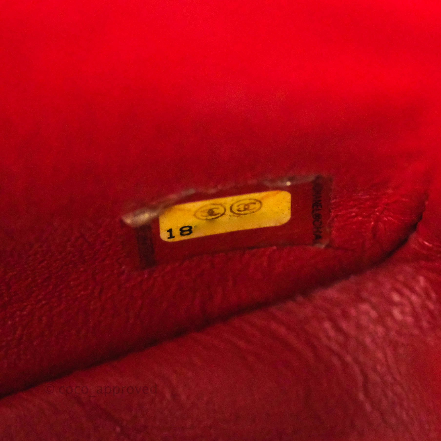 Chanel Quilted Mini Square Red Caviar Silver Hardware