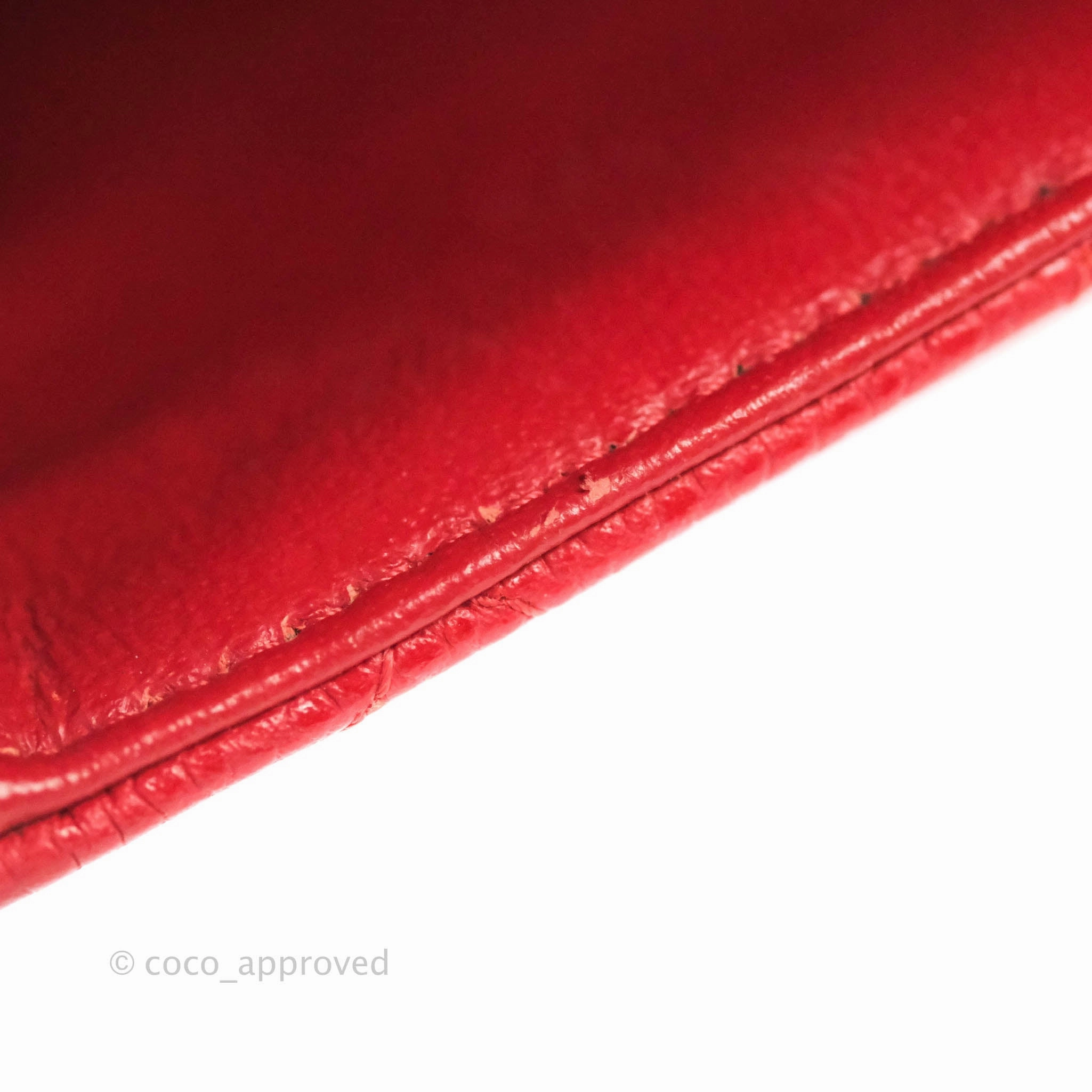 Chanel Quilted Mini Square Red Caviar Silver Hardware