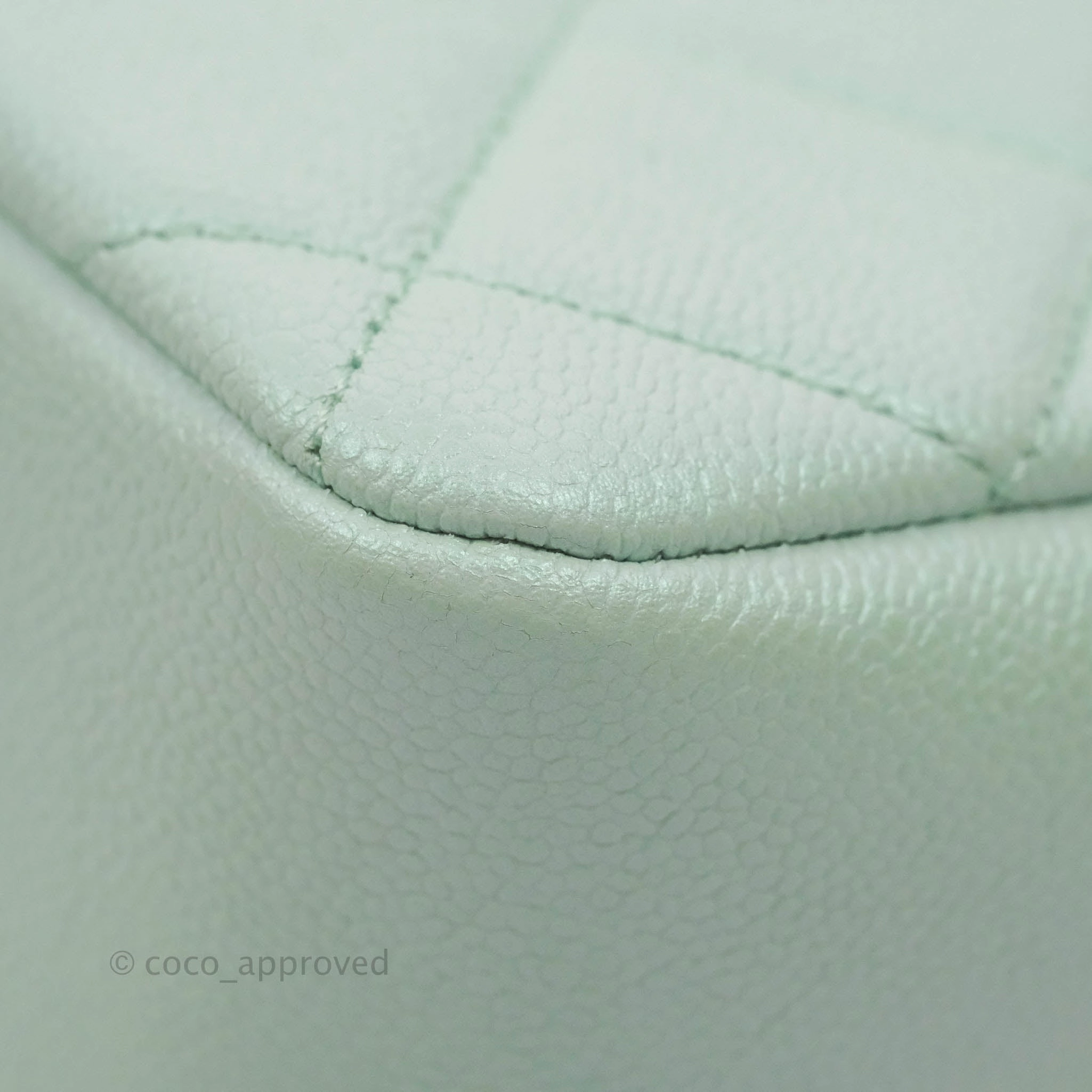 Chanel Quilted My Perfect Mini Iridescent Mint Green Caviar Aged Gold Hardware 21K
