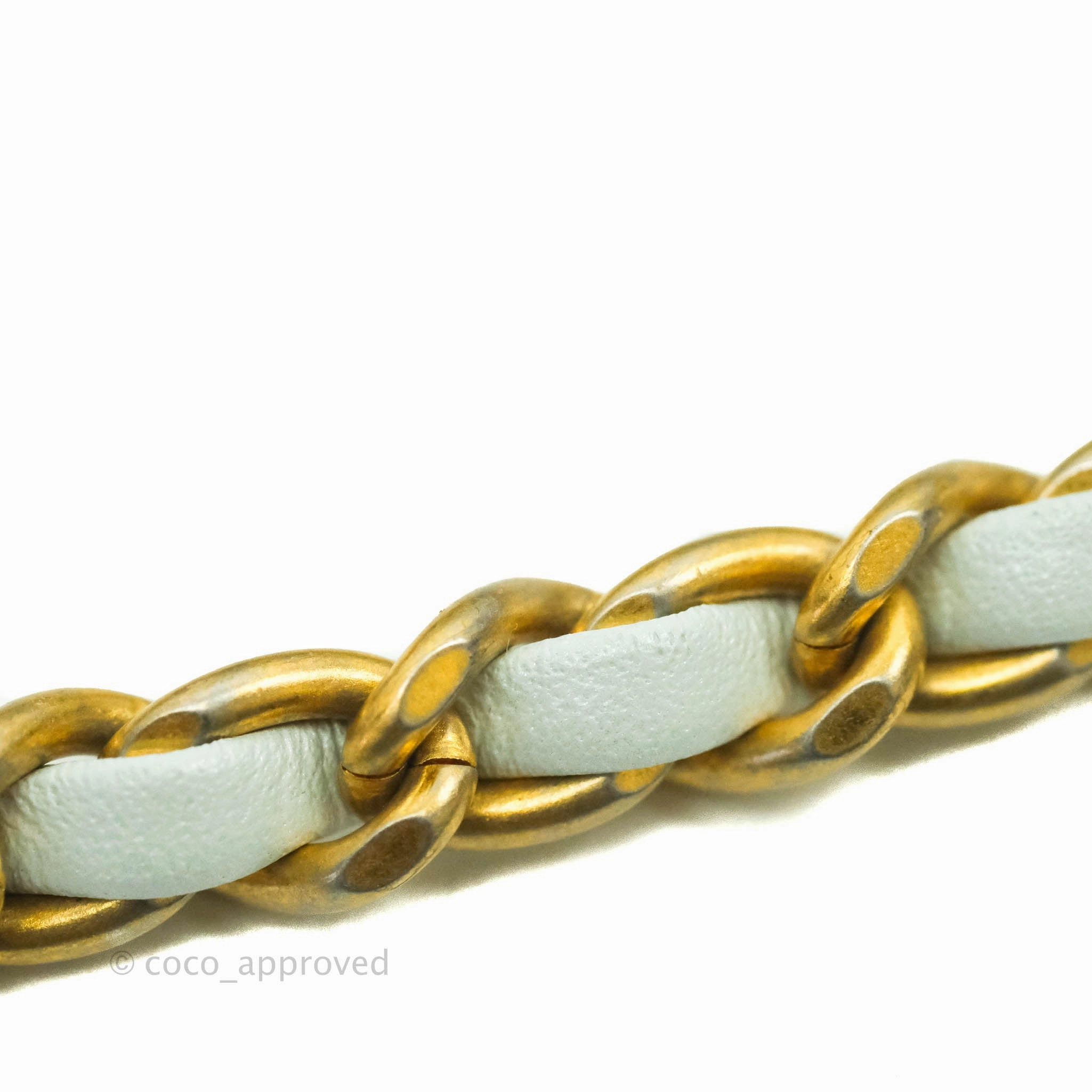 Chanel Quilted My Perfect Mini Iridescent Mint Green Caviar Aged Gold Hardware 21K