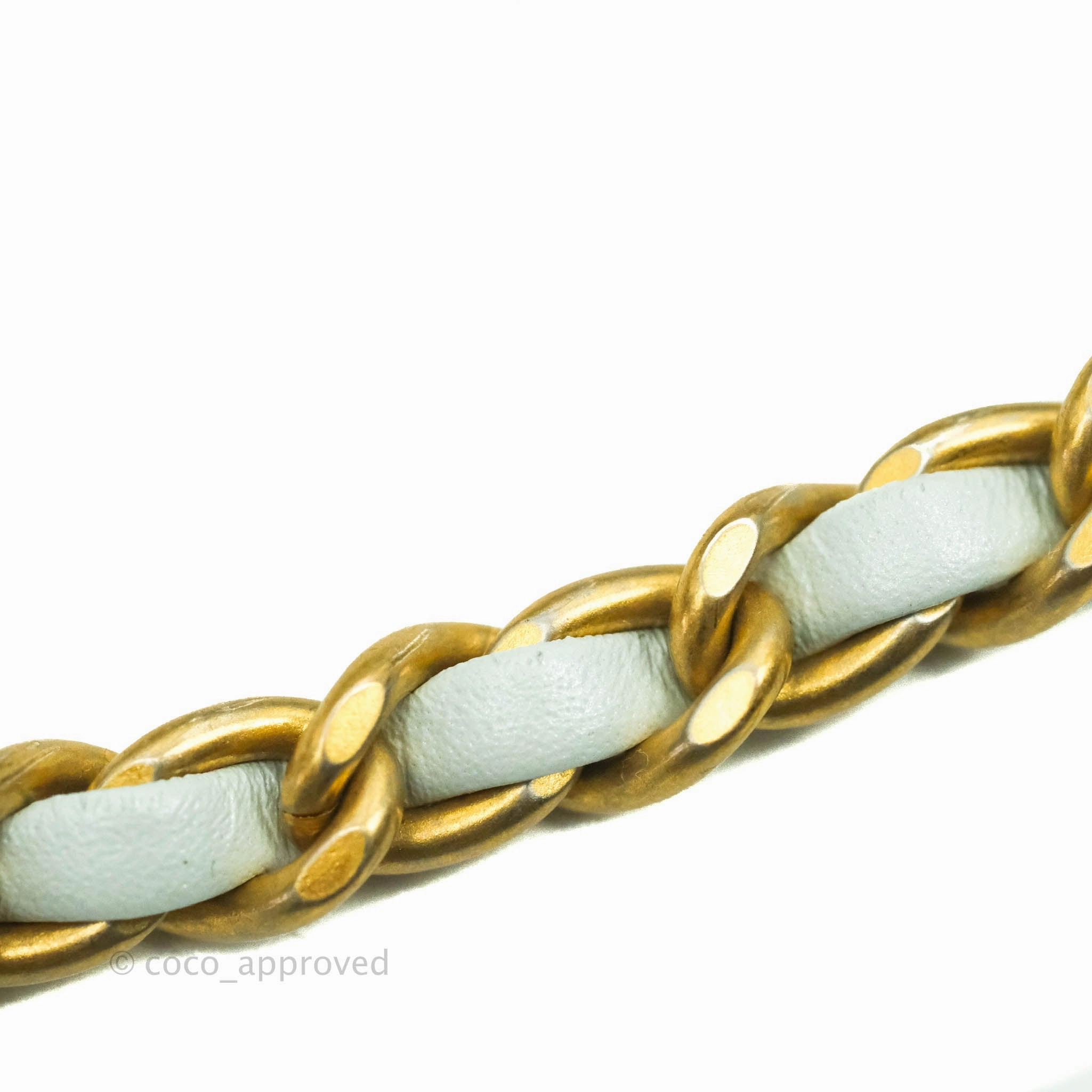 Chanel Quilted My Perfect Mini Iridescent Mint Green Caviar Aged Gold Hardware 21K