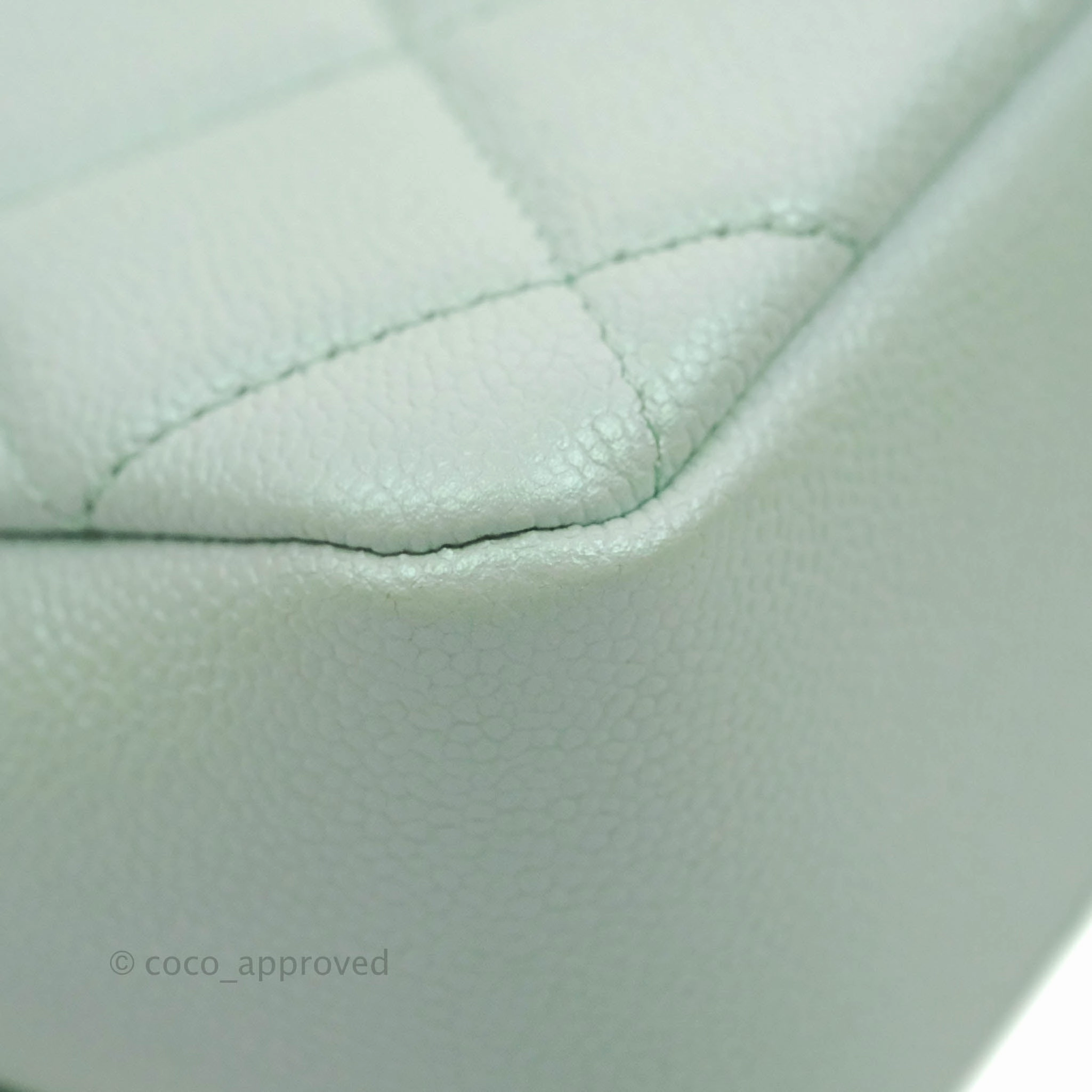 Chanel Quilted My Perfect Mini Iridescent Mint Green Caviar Aged Gold Hardware 21K