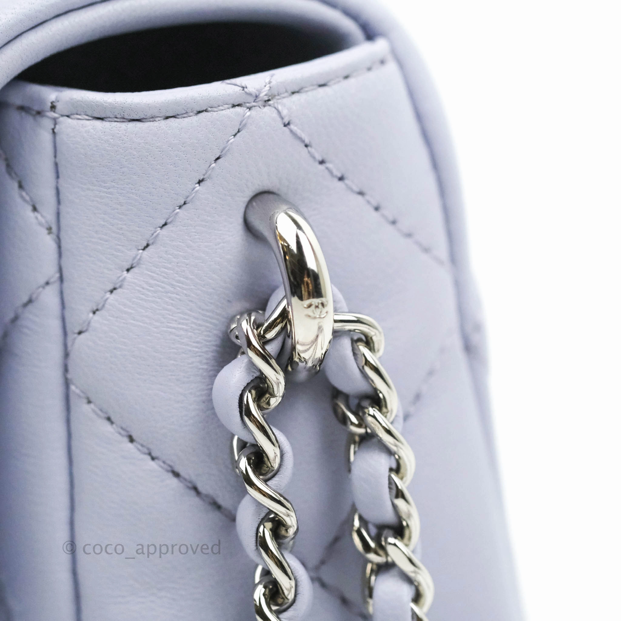 Chanel Quilted My Perfect Mini With Pearl Lilac Lambskin Silver Hardware