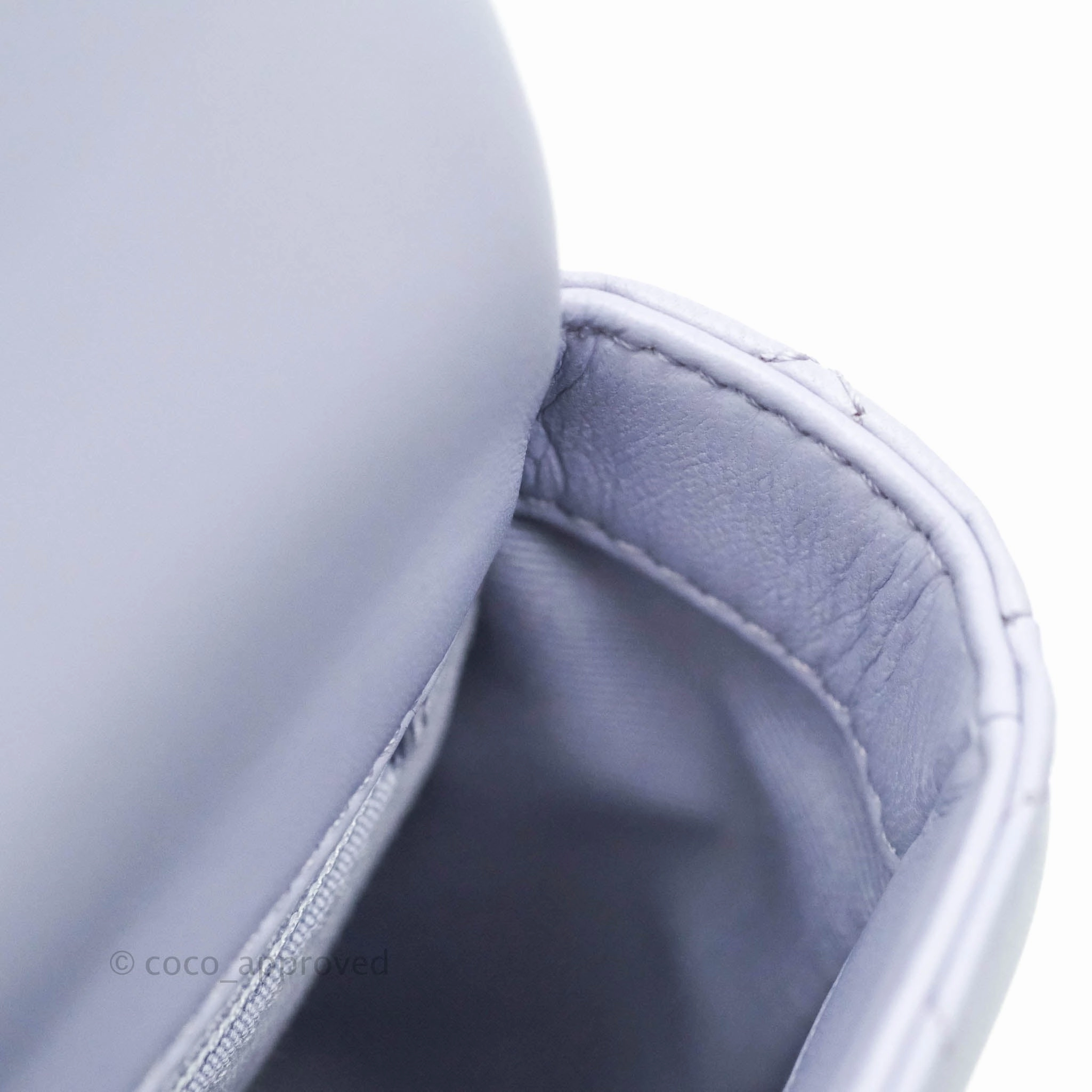 Chanel Quilted My Perfect Mini With Pearl Lilac Lambskin Silver Hardware