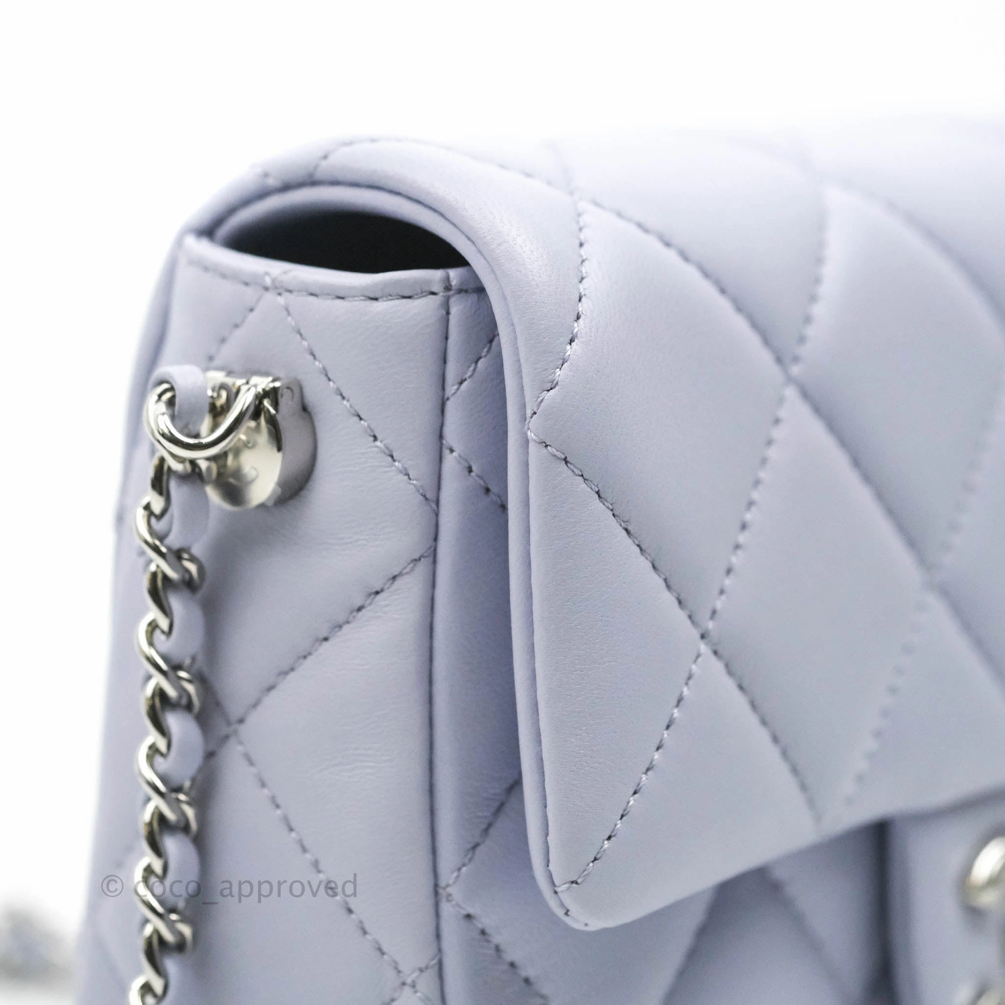 Chanel Quilted My Perfect Mini With Pearl Lilac Lambskin Silver Hardware