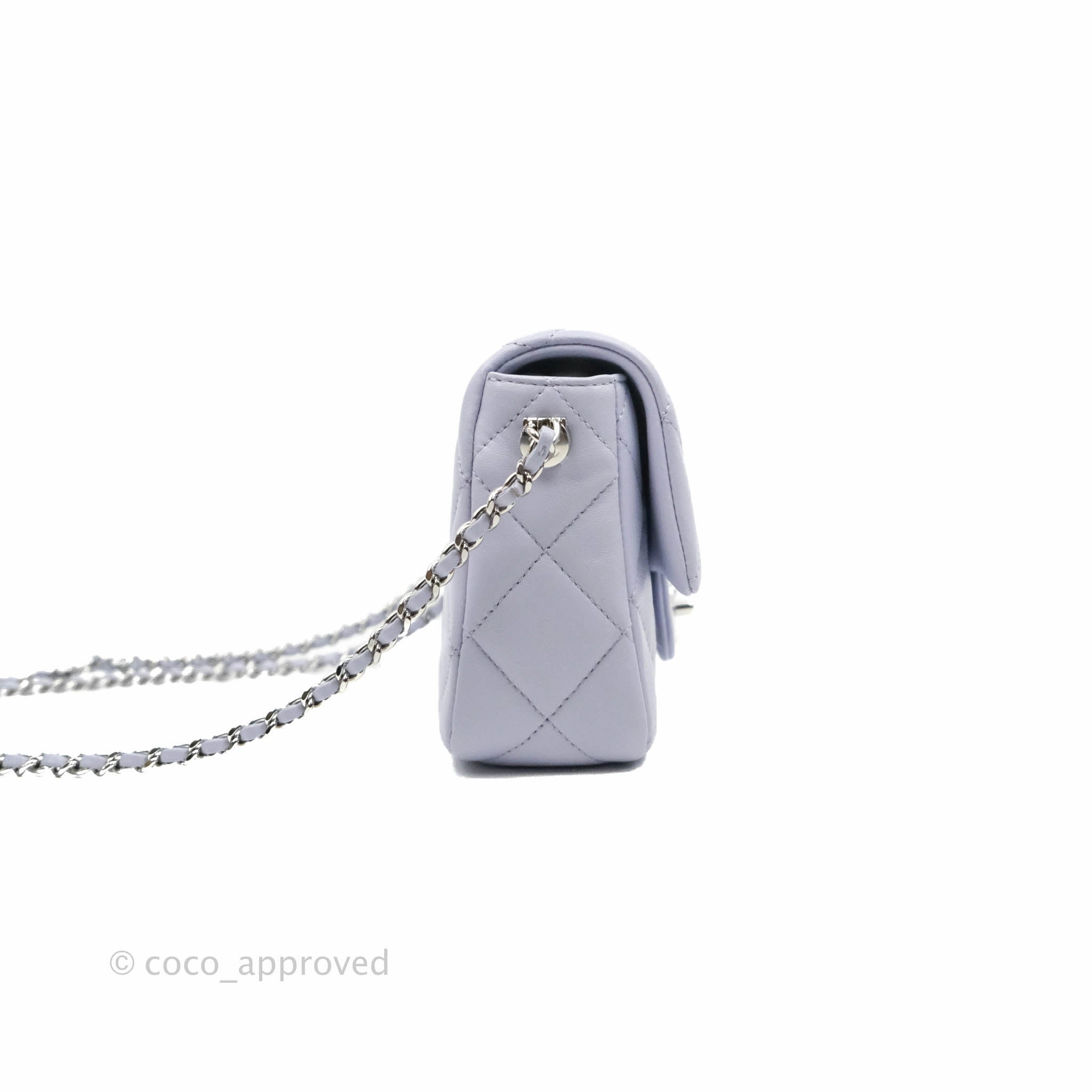 Chanel Quilted My Perfect Mini With Pearl Lilac Lambskin Silver Hardware