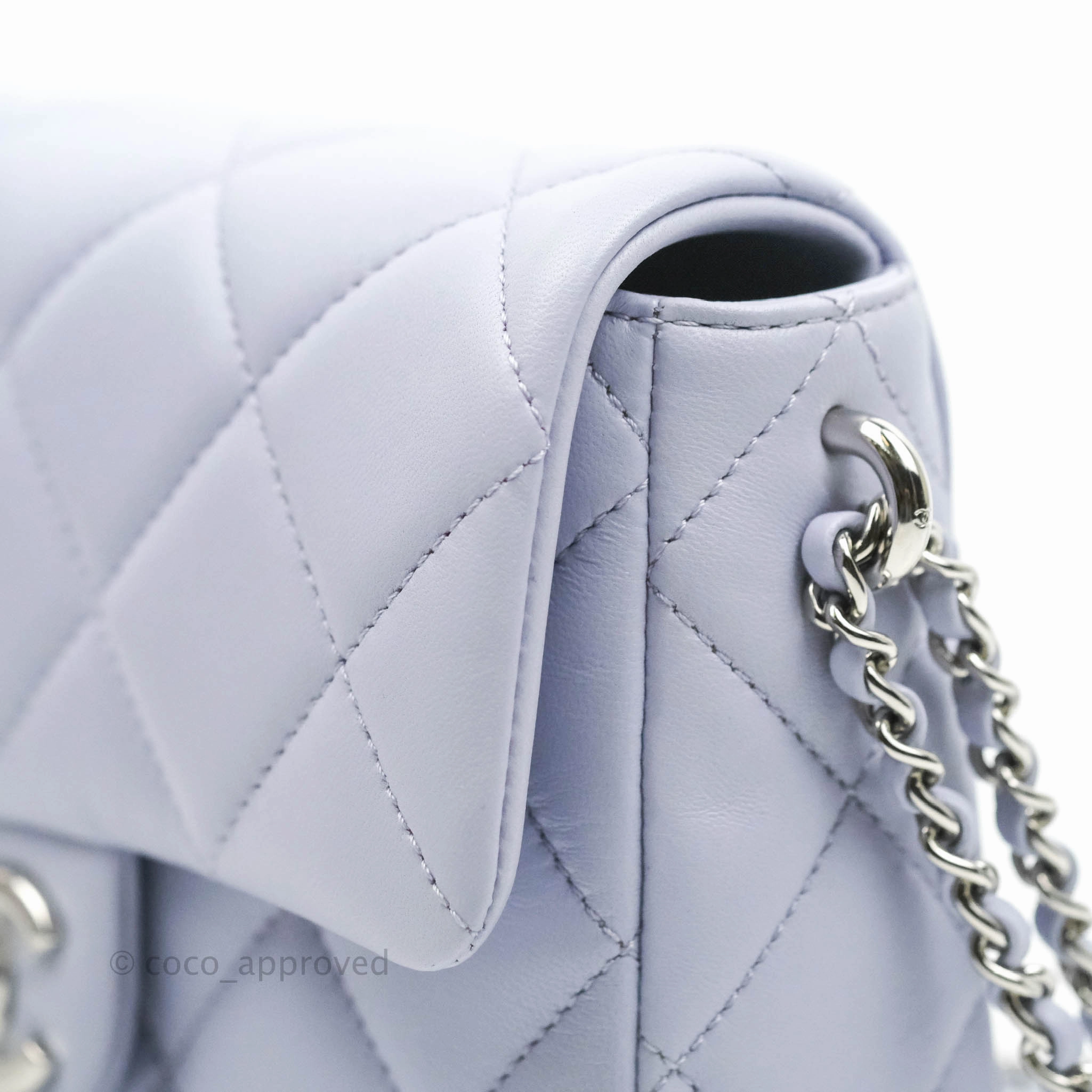 Chanel Quilted My Perfect Mini With Pearl Lilac Lambskin Silver Hardware