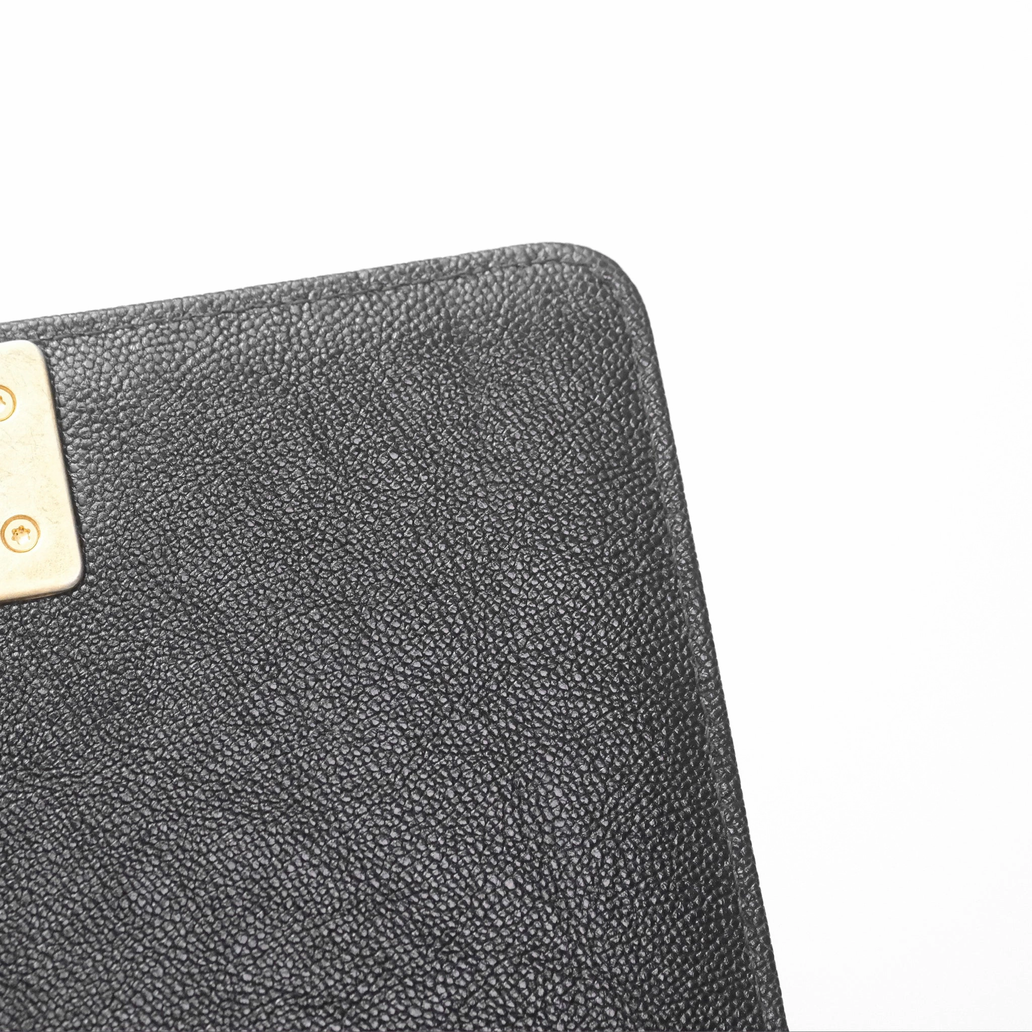 Chanel Quilted North South Boy Flap Black Caviar Aged Gold Hardware