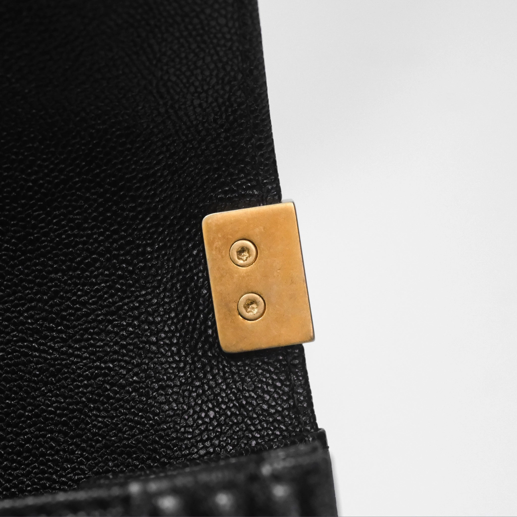 Chanel Quilted North South Boy Flap Black Caviar Aged Gold Hardware