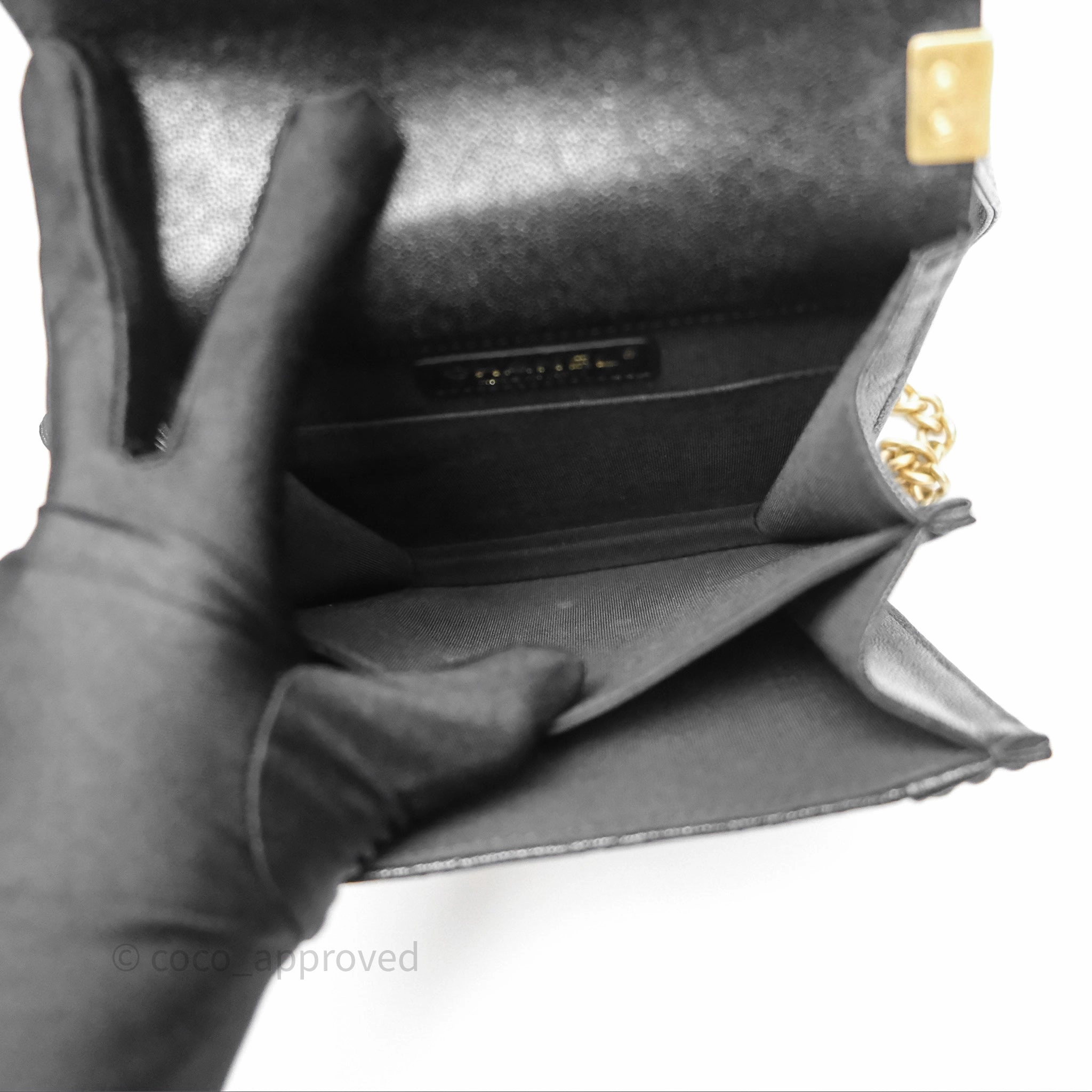 Chanel Quilted North South Boy Flap Black Caviar Aged Gold Hardware