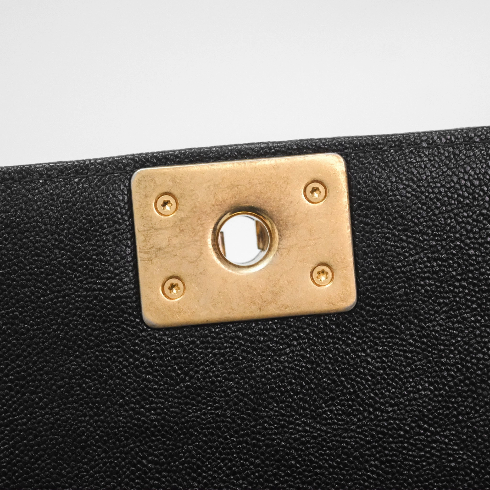 Chanel Quilted North South Boy Flap Black Caviar Aged Gold Hardware