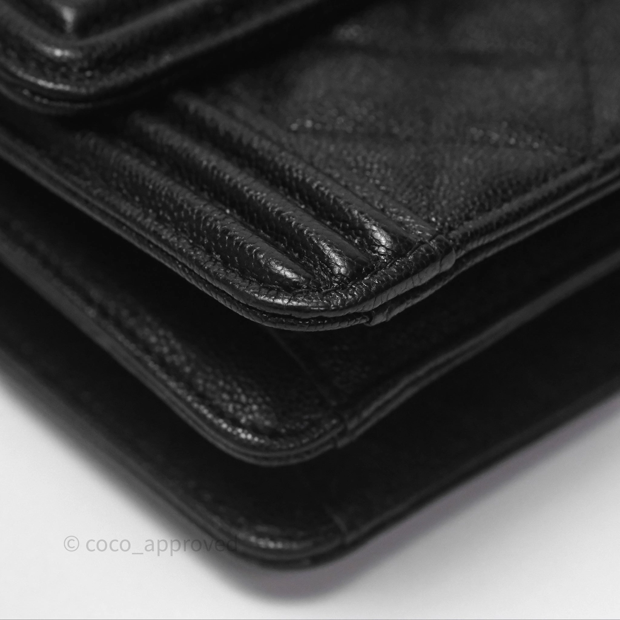 Chanel Quilted North South Boy Flap Black Caviar Aged Gold Hardware