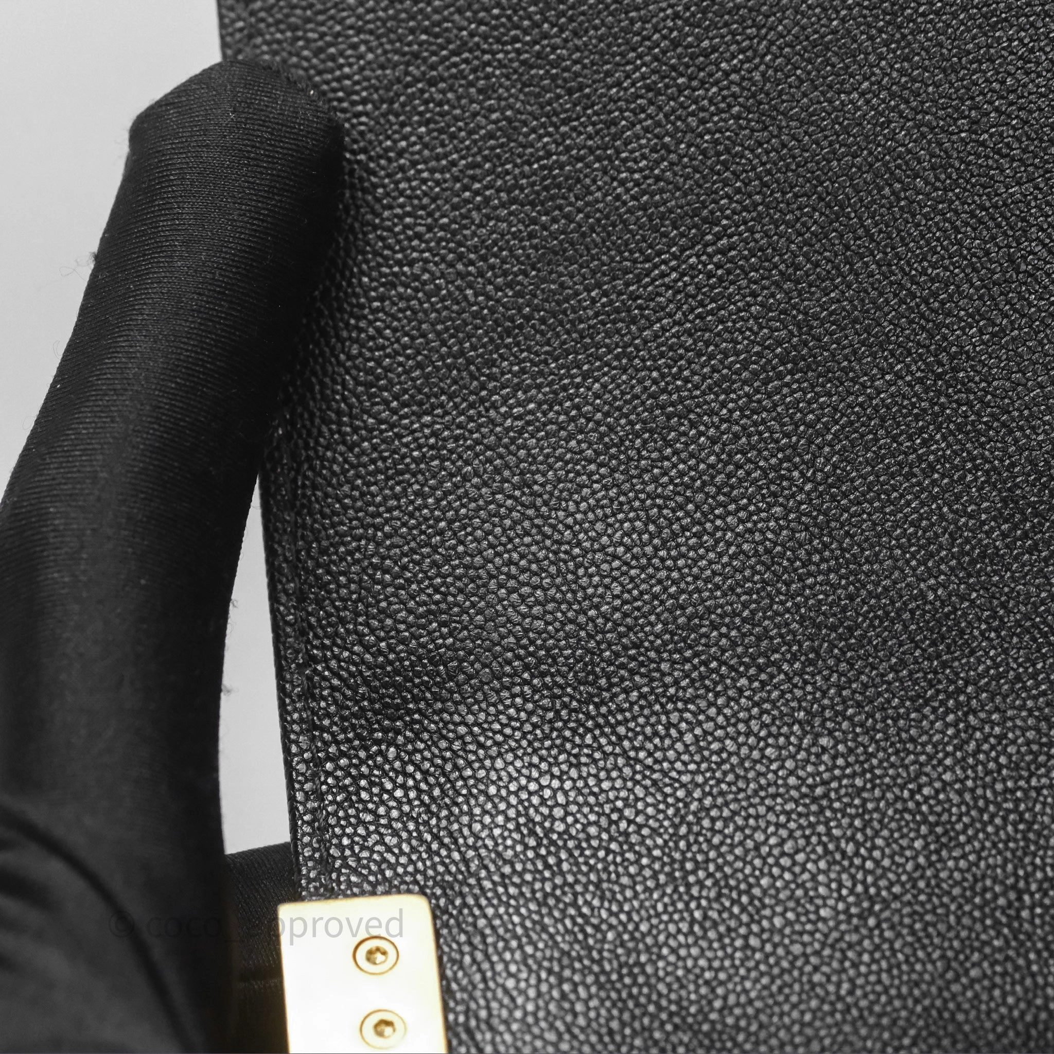 Chanel Quilted North South Boy Flap Black Caviar Aged Gold Hardware
