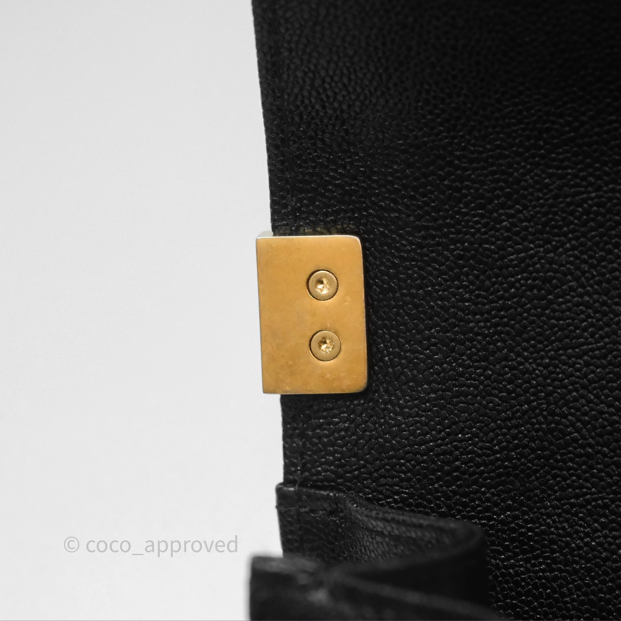 Chanel Quilted North South Boy Flap Black Caviar Aged Gold Hardware