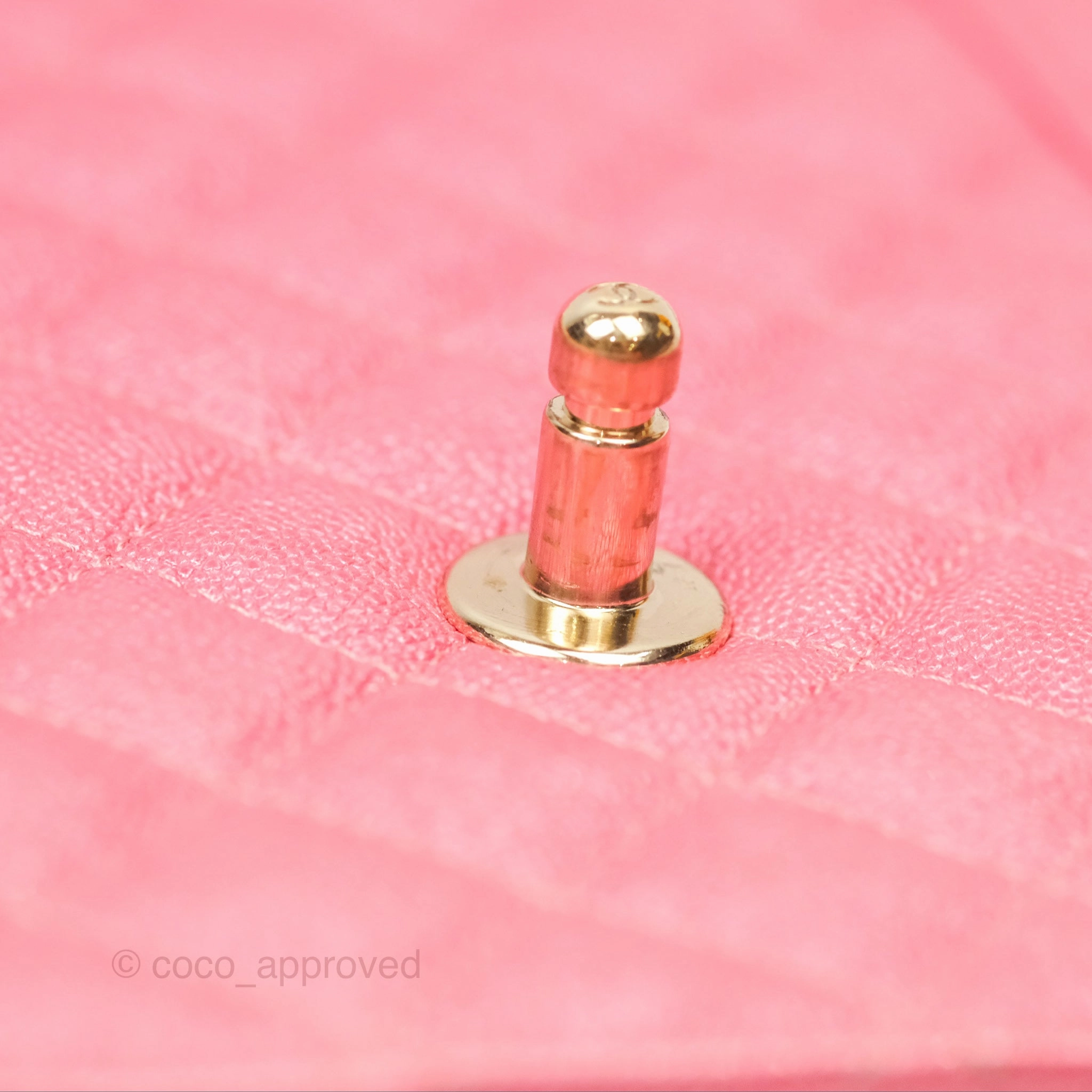 Chanel Quilted North South Boy Flap Iridescent Pink Caviar Gold Hardware
