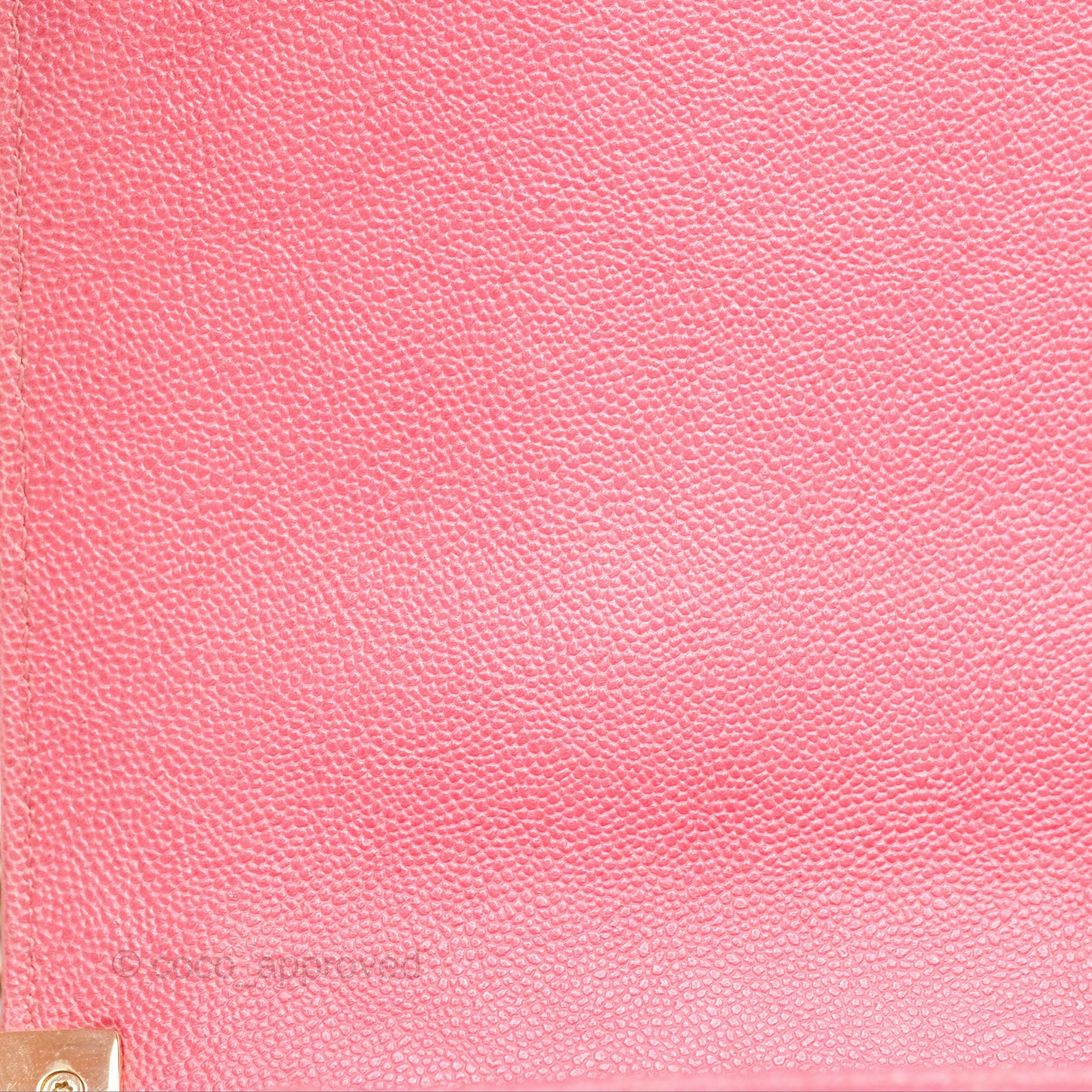 Chanel Quilted North South Boy Flap Iridescent Pink Caviar Gold Hardware
