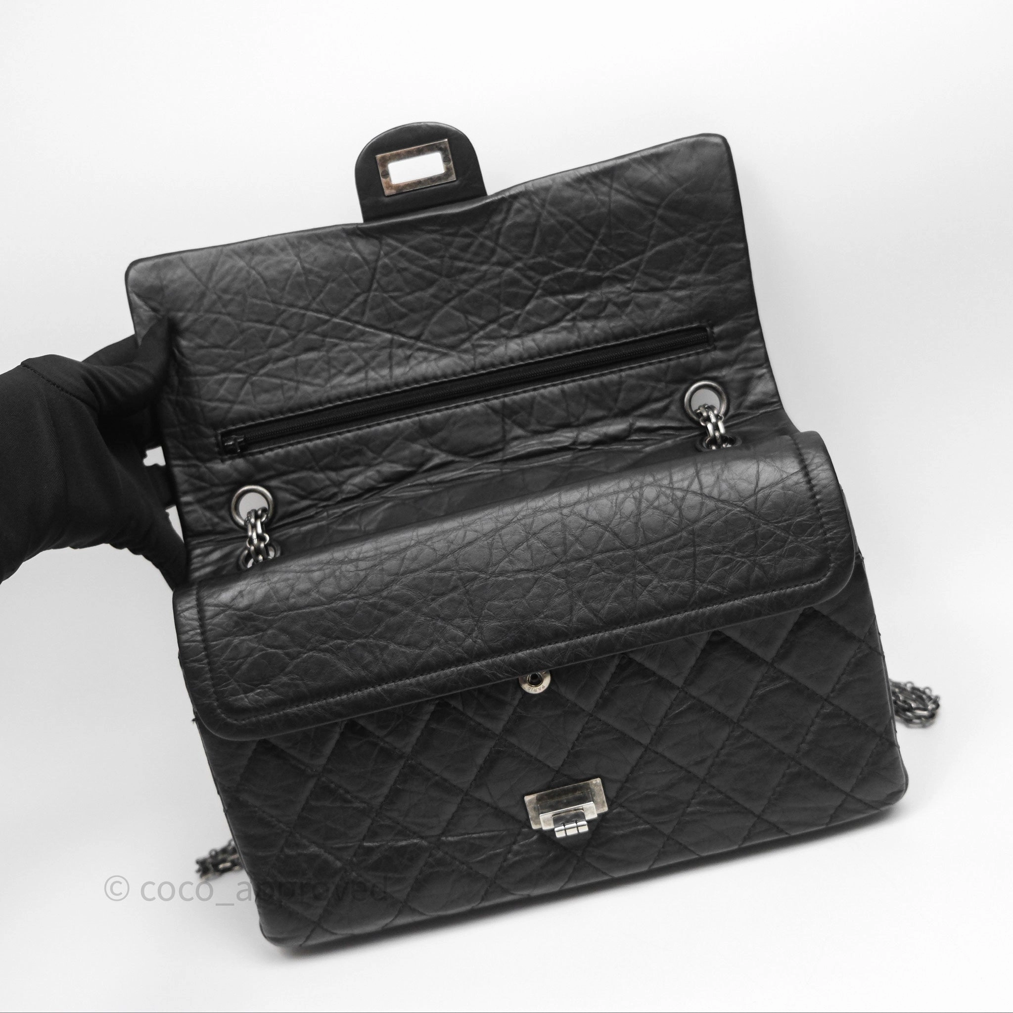 Chanel Quilted Reissue 226 Aged Calfskin Black Ruthenium Hardware