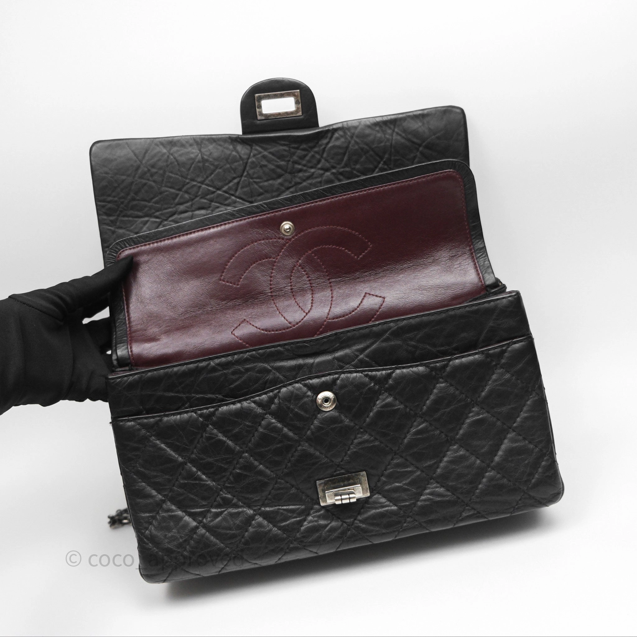 Chanel Quilted Reissue 226 Aged Calfskin Black Ruthenium Hardware