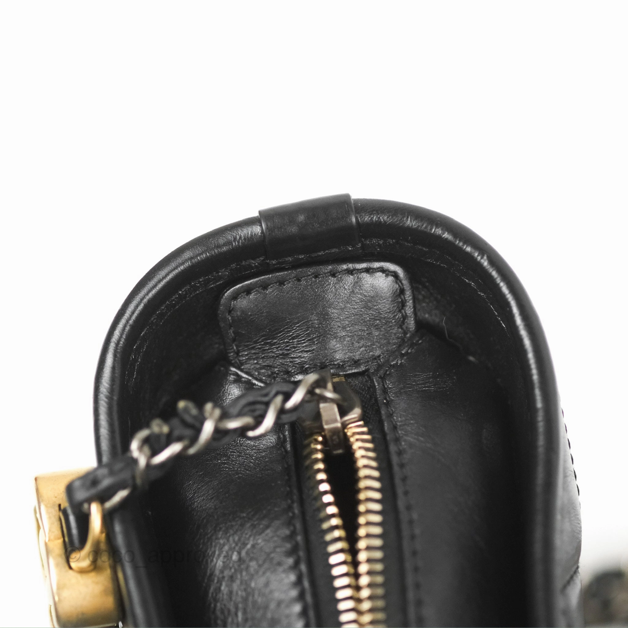 Chanel Quilted Small Gabrielle Hobo Black Aged Calfskin