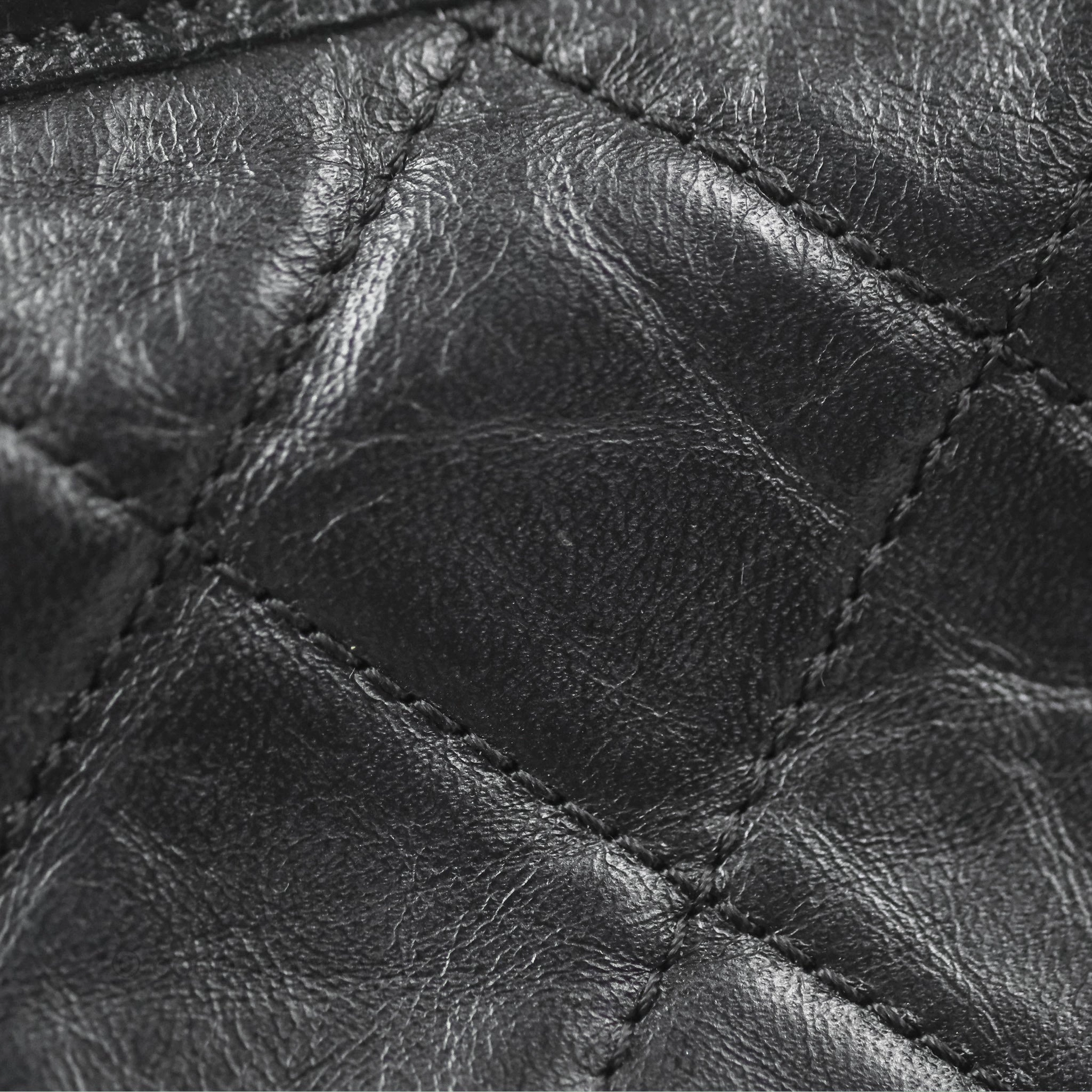 Chanel Quilted Small Gabrielle Hobo Black Aged Calfskin