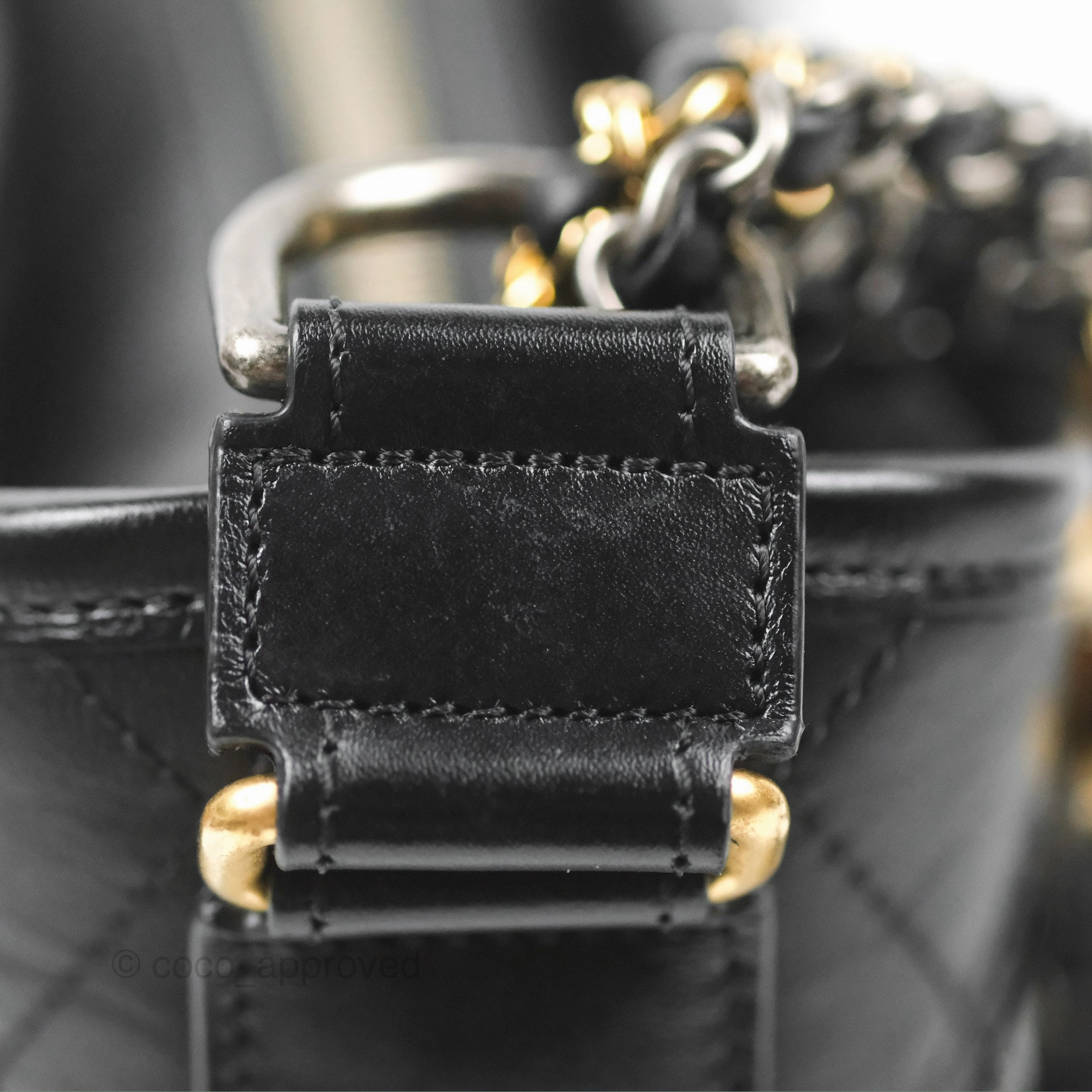 Chanel Quilted Small Gabrielle Hobo Black Aged Calfskin