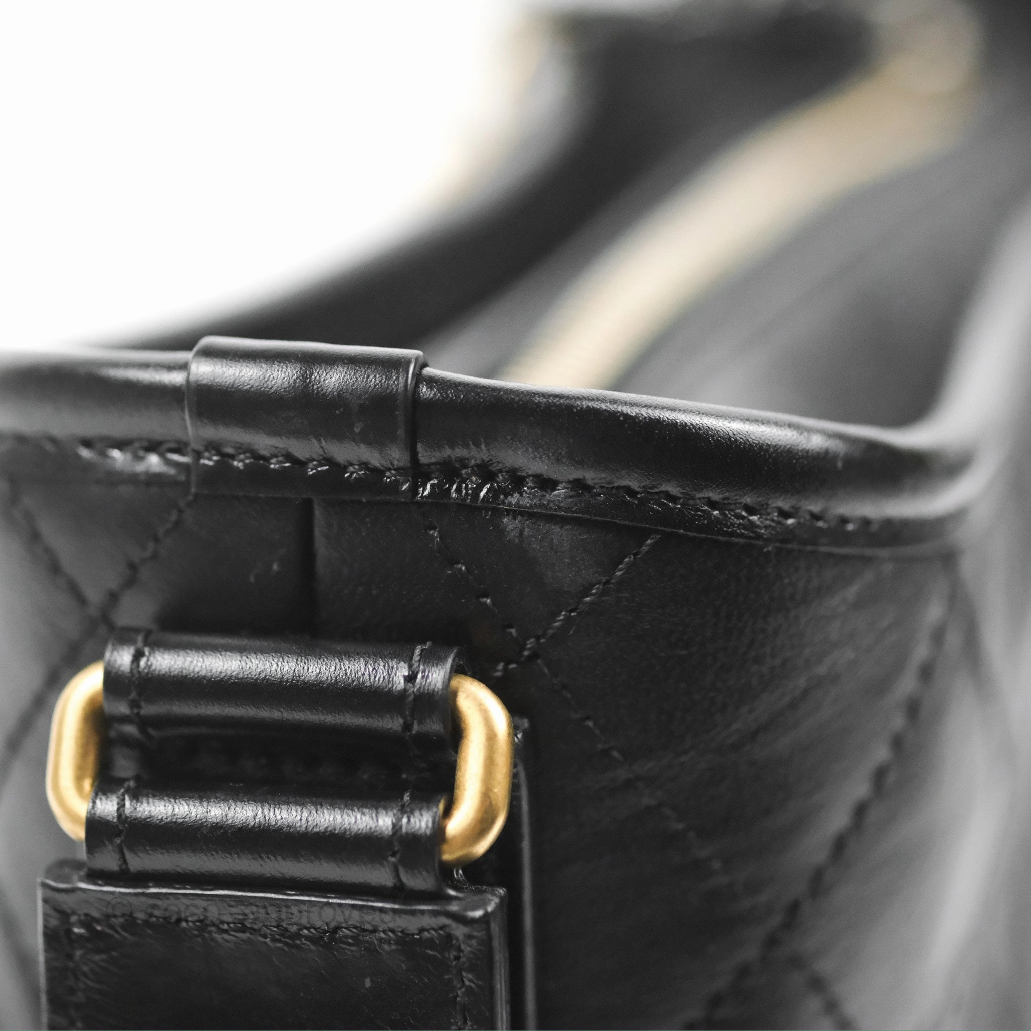 Chanel Quilted Small Gabrielle Hobo Black Aged Calfskin