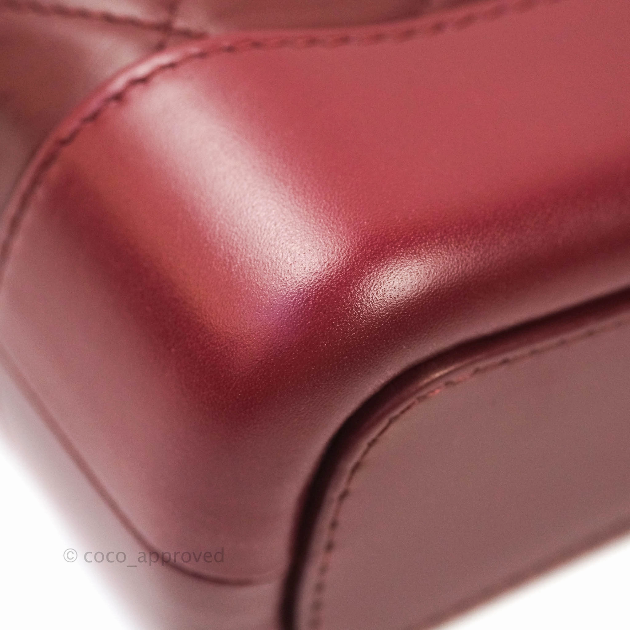 Chanel Quilted Small Gabrielle Hobo Dark Red Calfskin Mixed Hardware