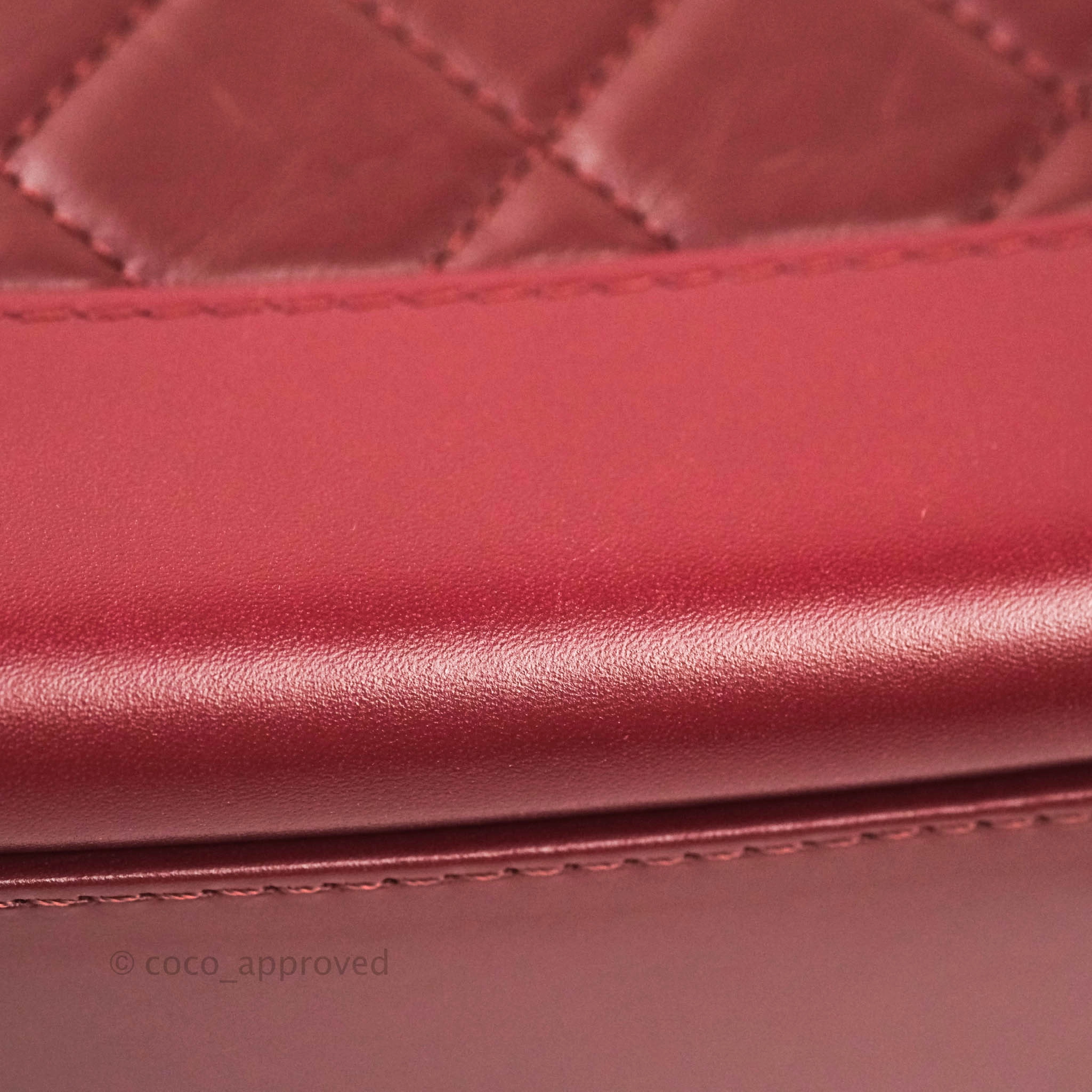 Chanel Quilted Small Gabrielle Hobo Dark Red Calfskin Mixed Hardware
