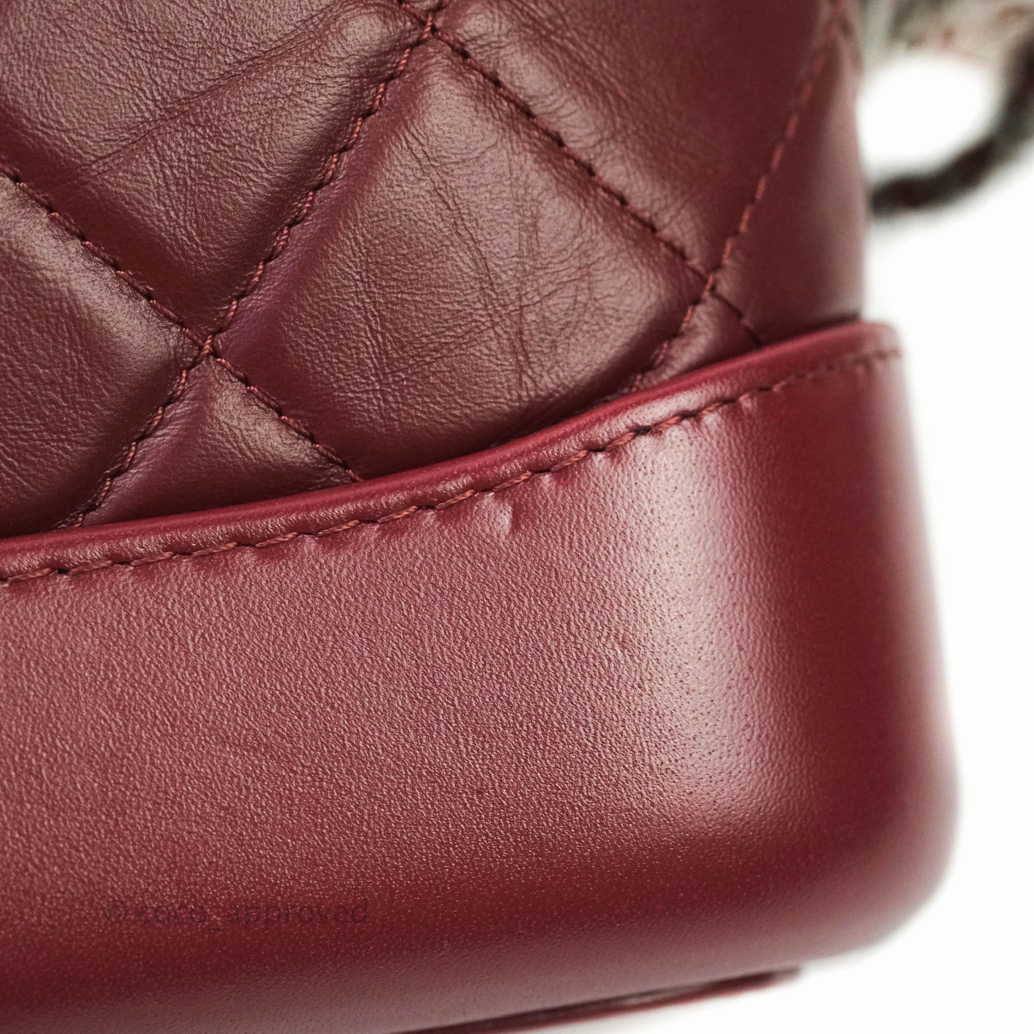 Chanel Quilted Small Gabrielle Hobo Dark Red Calfskin Mixed Hardware