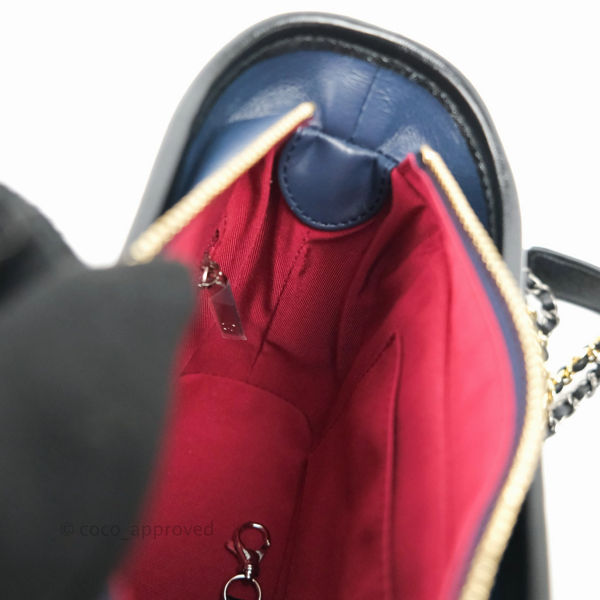 Chanel Quilted Small Gabrielle Hobo Navy Black Aged Calfskin Mixed Hardware