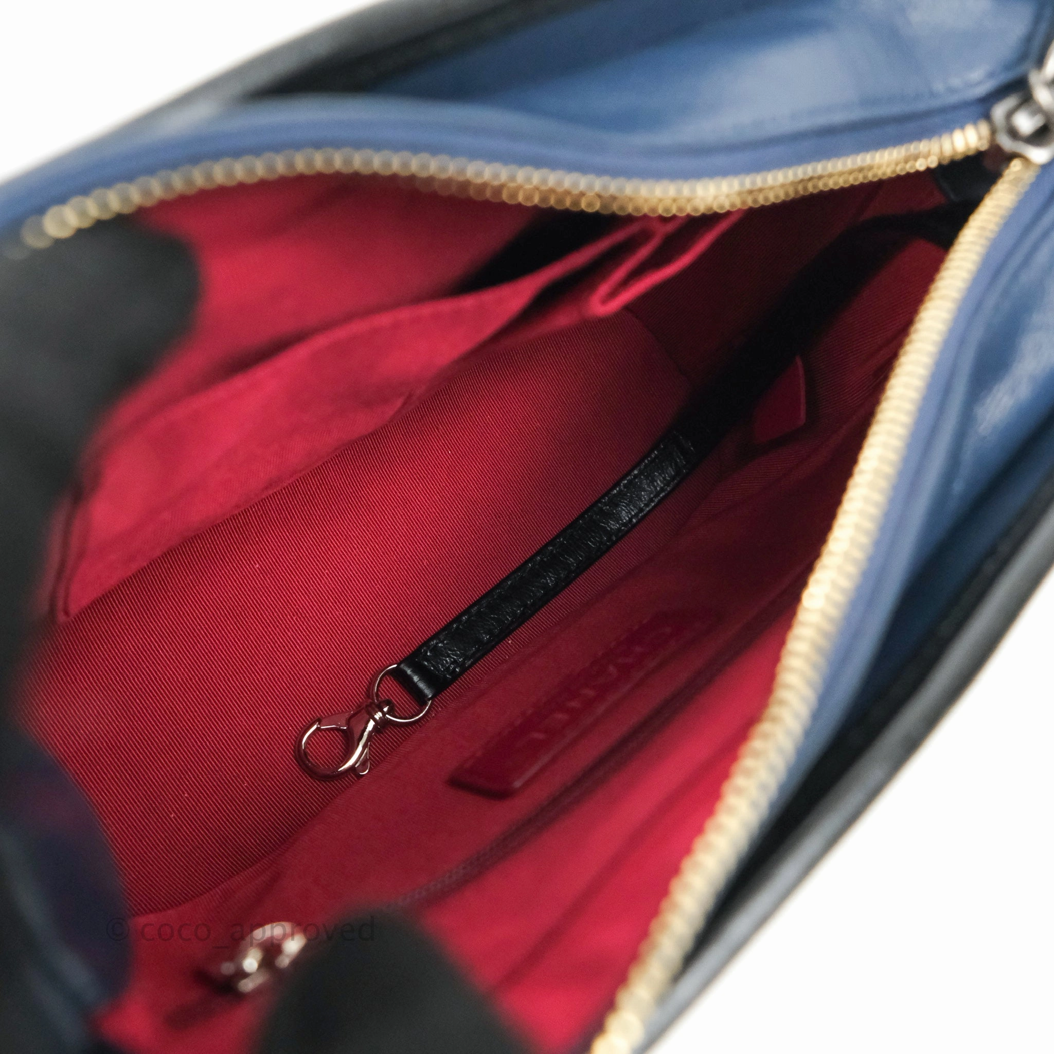 Chanel Quilted Small Gabrielle Hobo Navy Black Aged Calfskin Mixed Hardware