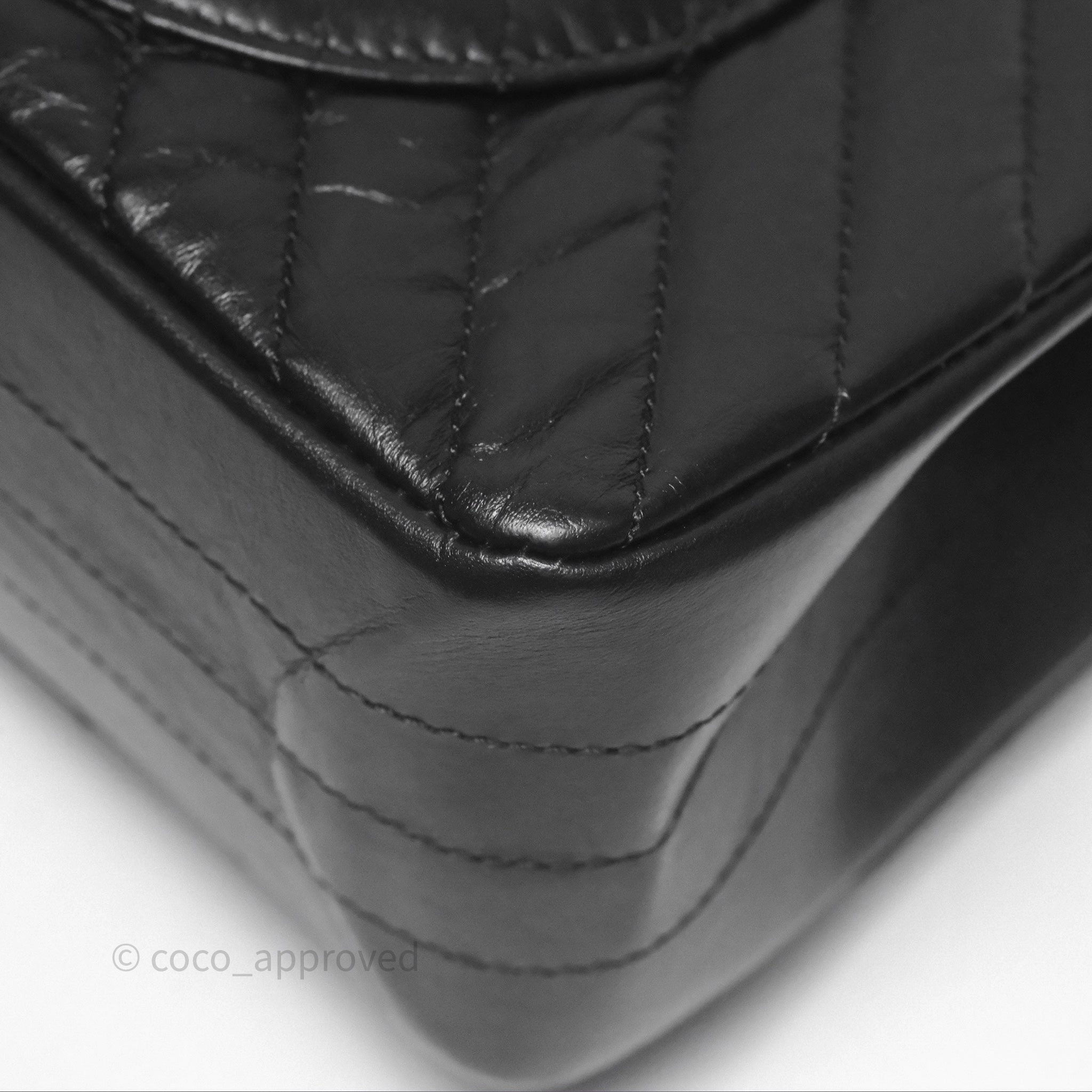 Chanel Reissue 225 Chevron Aged Calfskin So Black