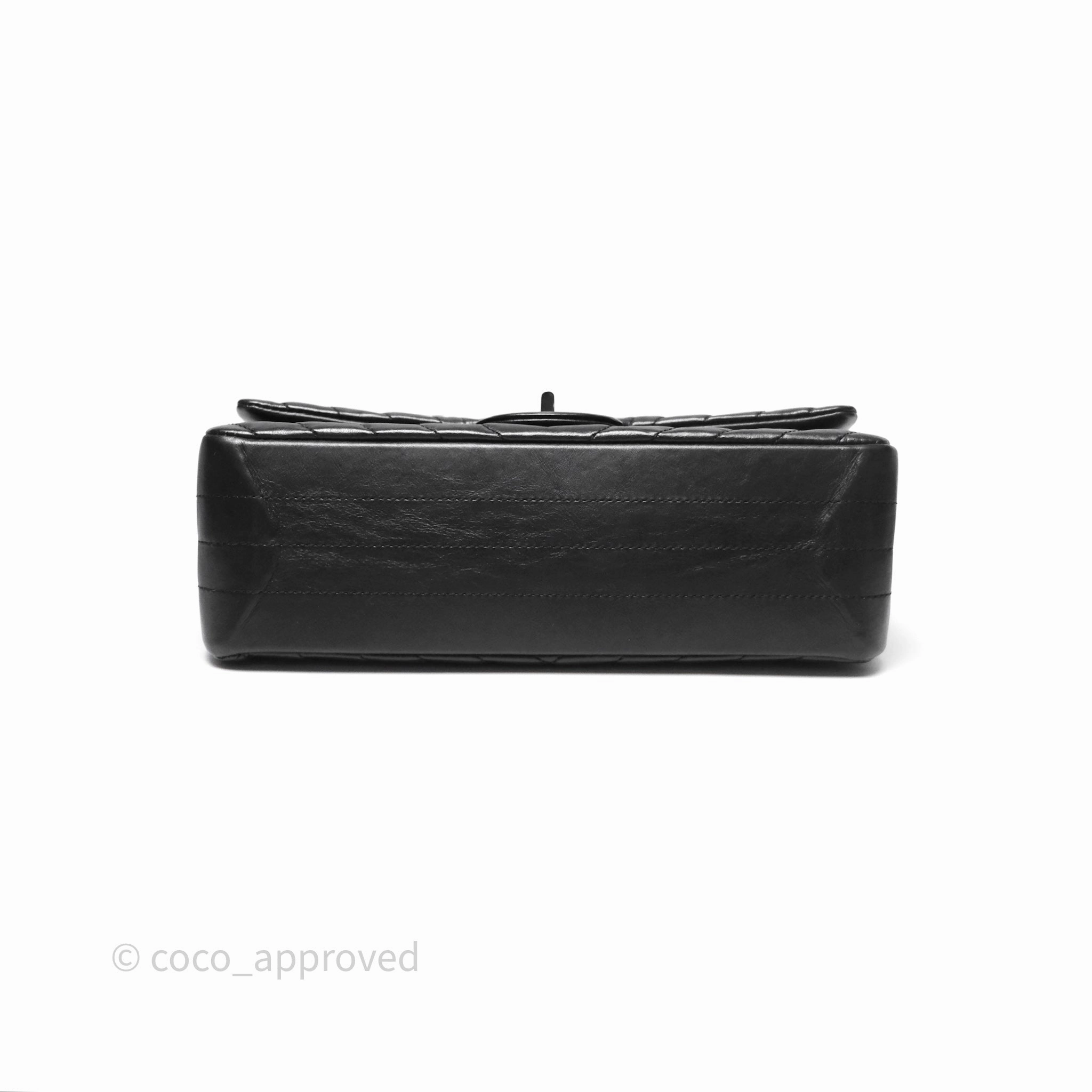 Chanel Reissue 225 Chevron Aged Calfskin So Black