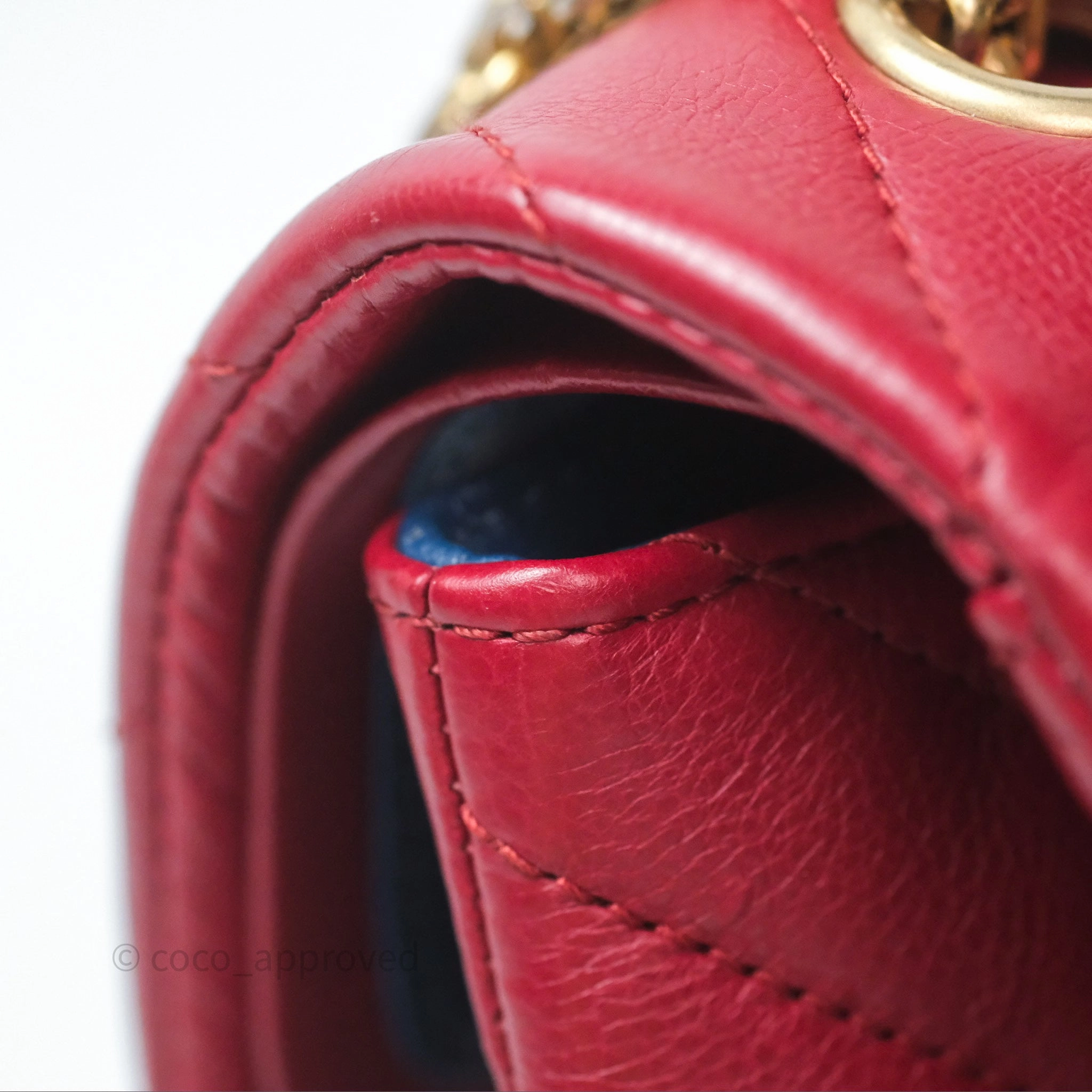 Chanel Reissue 225 Chevron Red Aged Calfskin Aged Gold Hardware