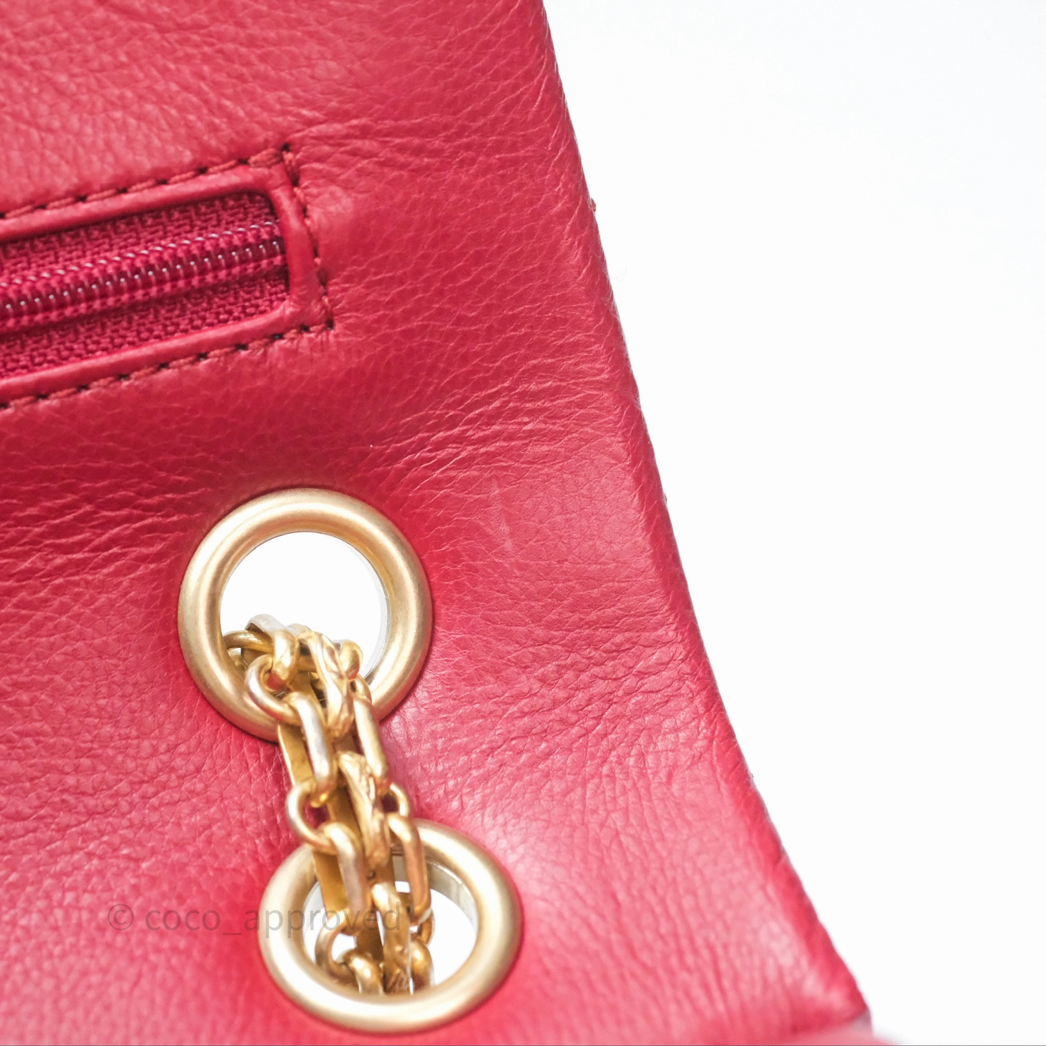 Chanel Reissue 225 Chevron Red Aged Calfskin Aged Gold Hardware