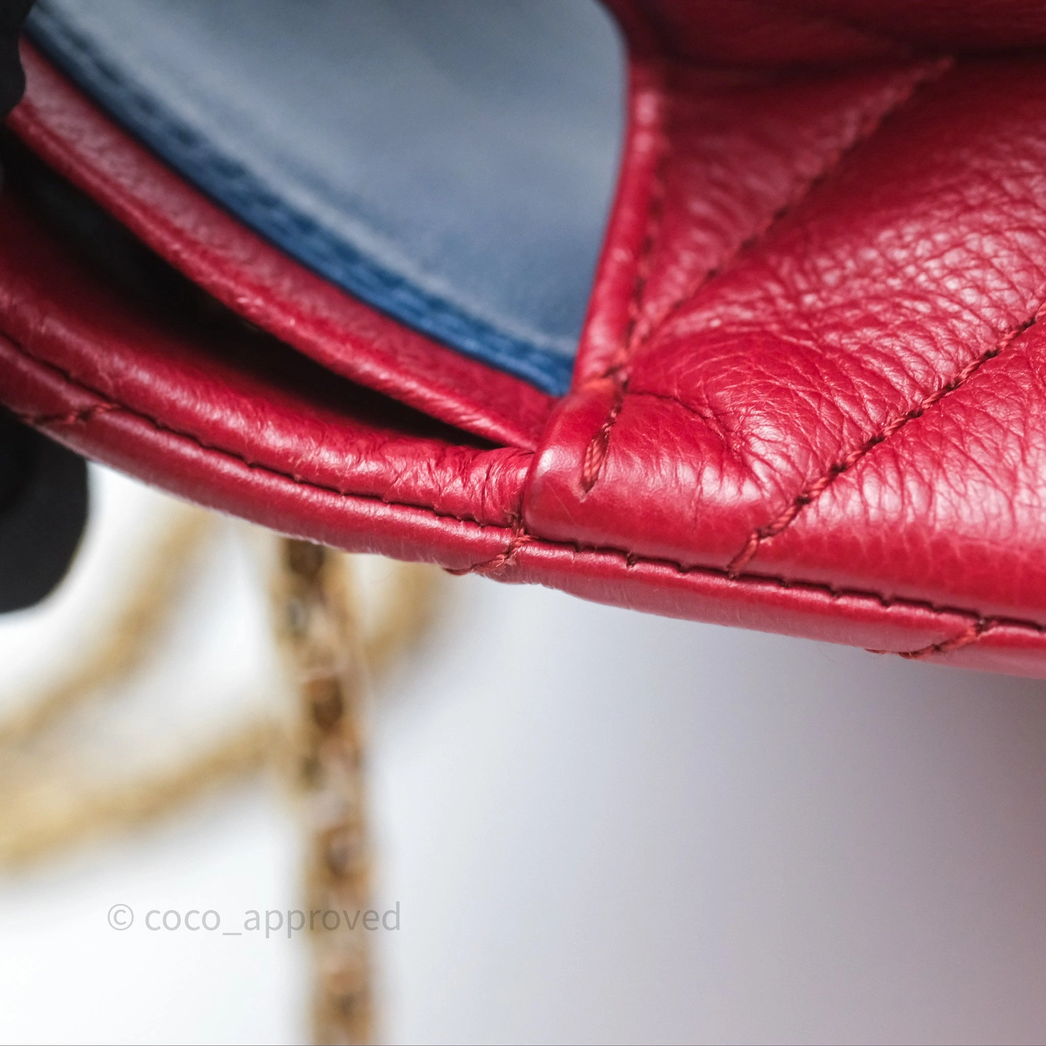 Chanel Reissue 225 Chevron Red Aged Calfskin Aged Gold Hardware
